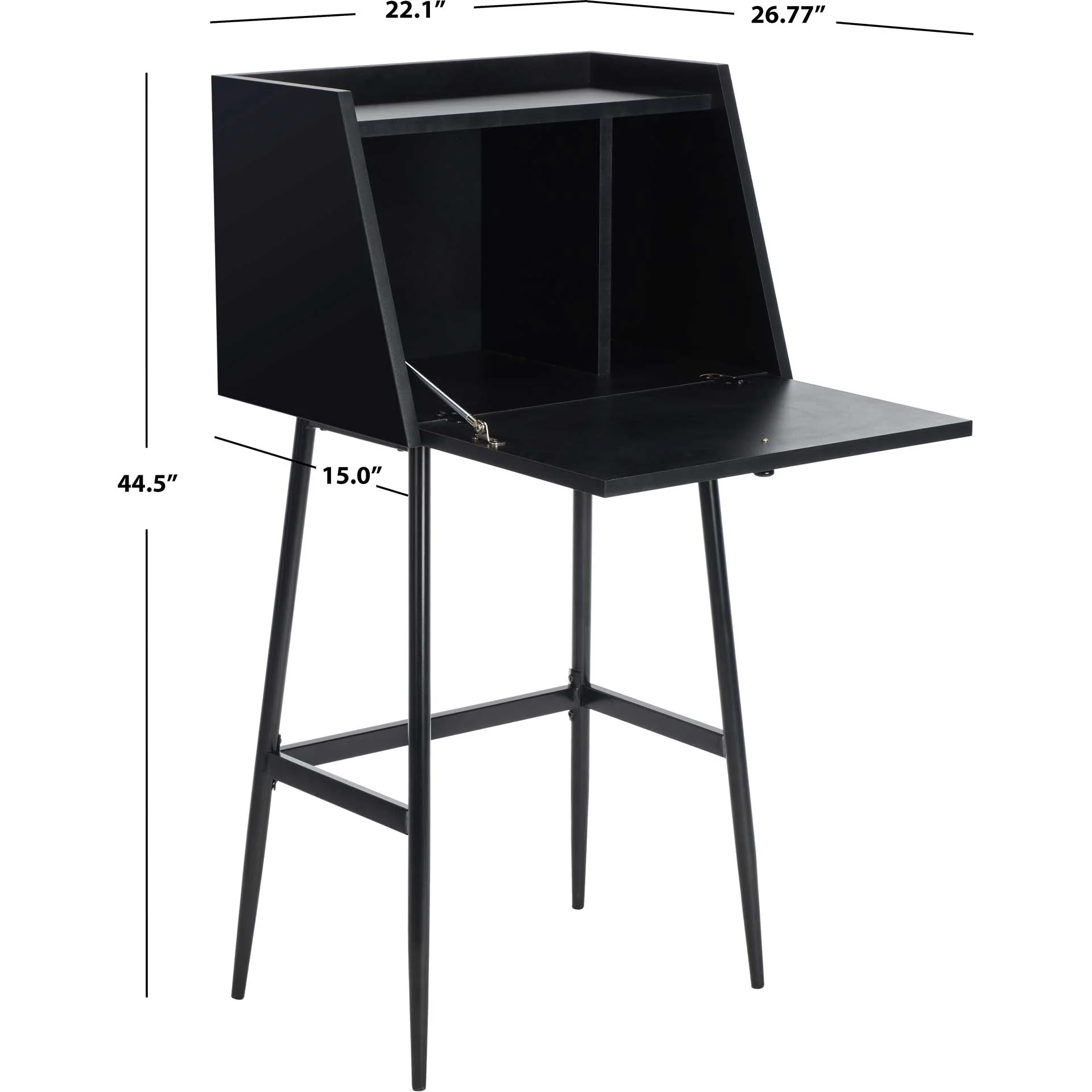 Xavier Modern Secretary Desk Black - Image 9