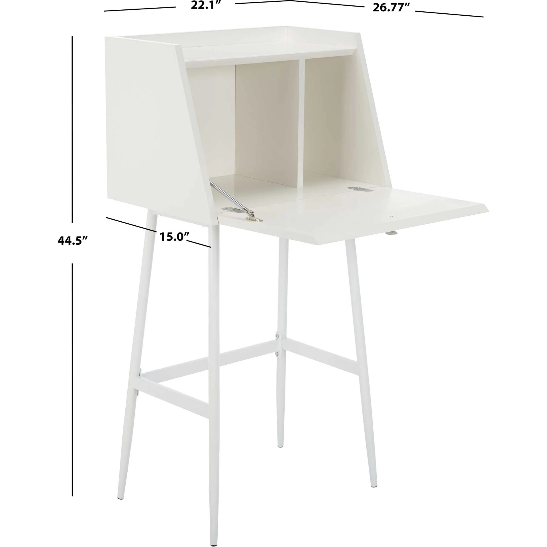 Xavier Modern Secretary Desk White/White - Image 9