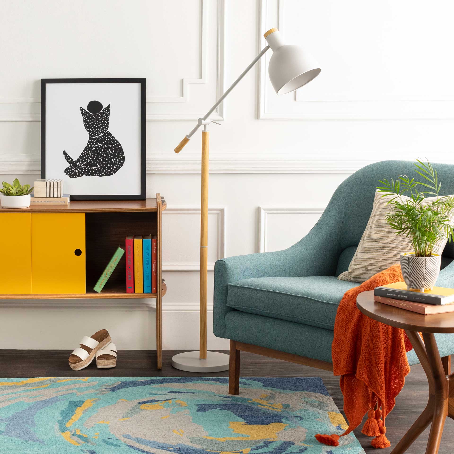 Yahia Floor Lamp Ivory/Off-White - Image 2