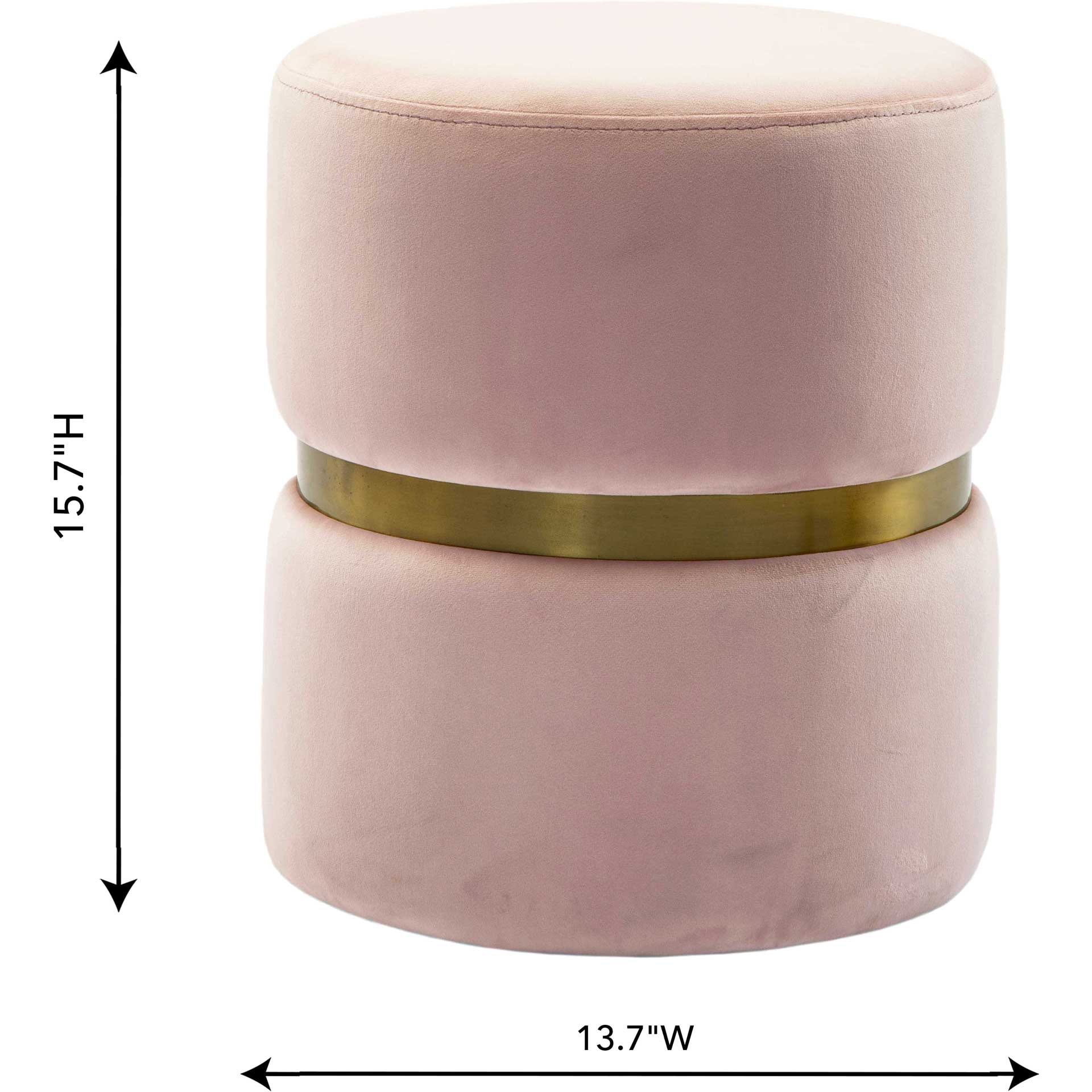 Yahia Velvet Ottoman Blush - Image 4