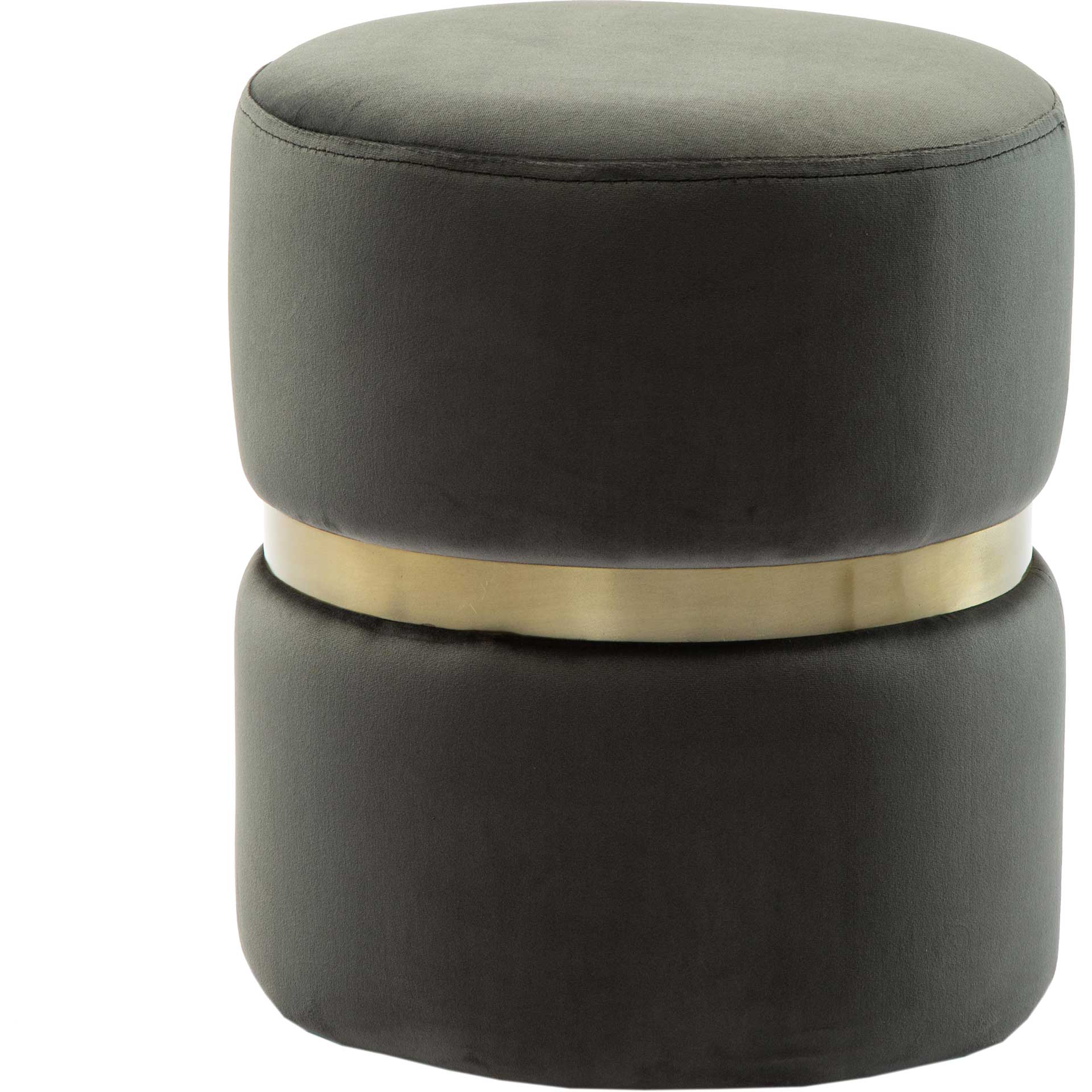 Yahia Velvet Ottoman Gray - Image 2