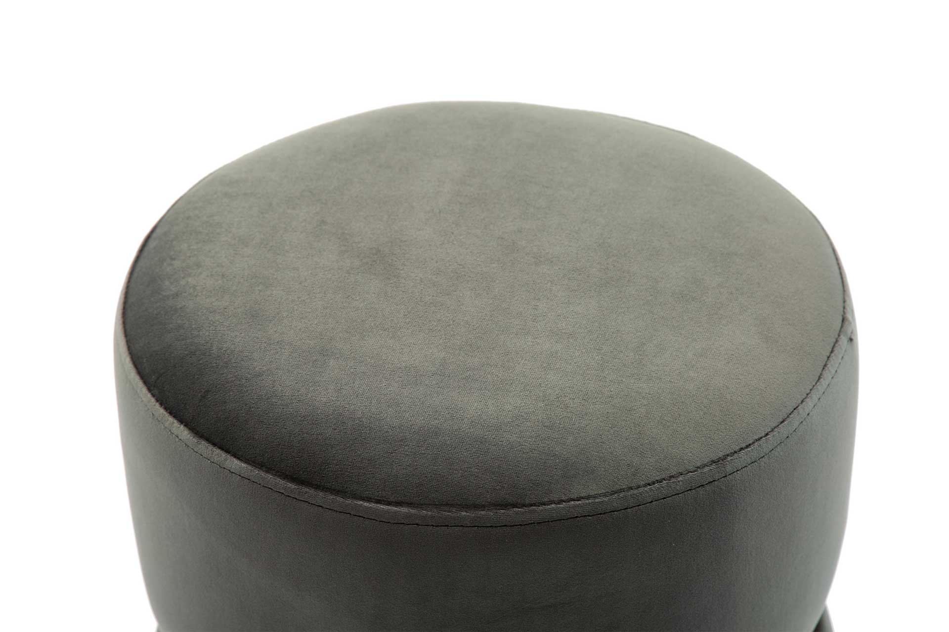 Yahia Velvet Ottoman Gray - Image 3