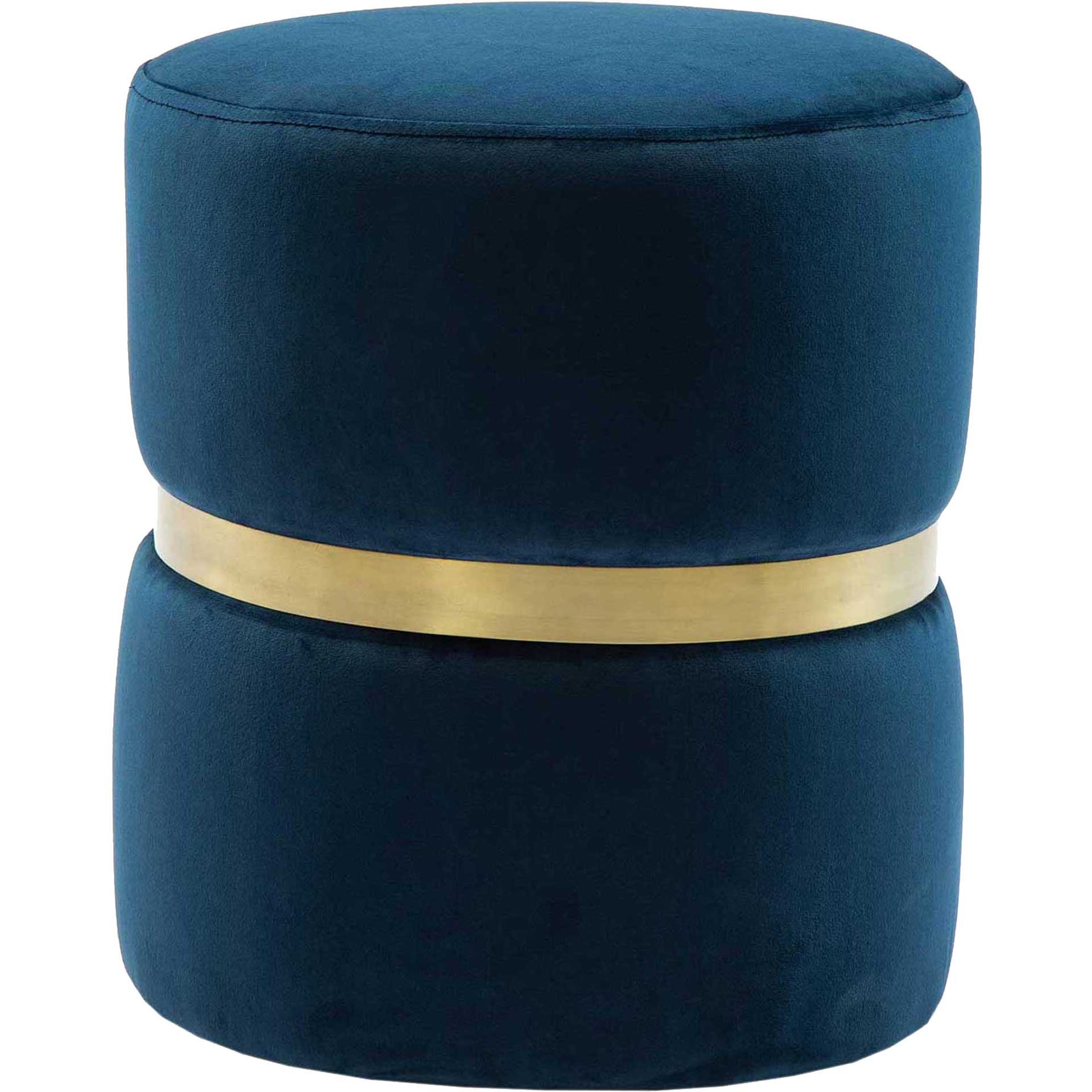 Yahia Velvet Ottoman Navy - Image 2