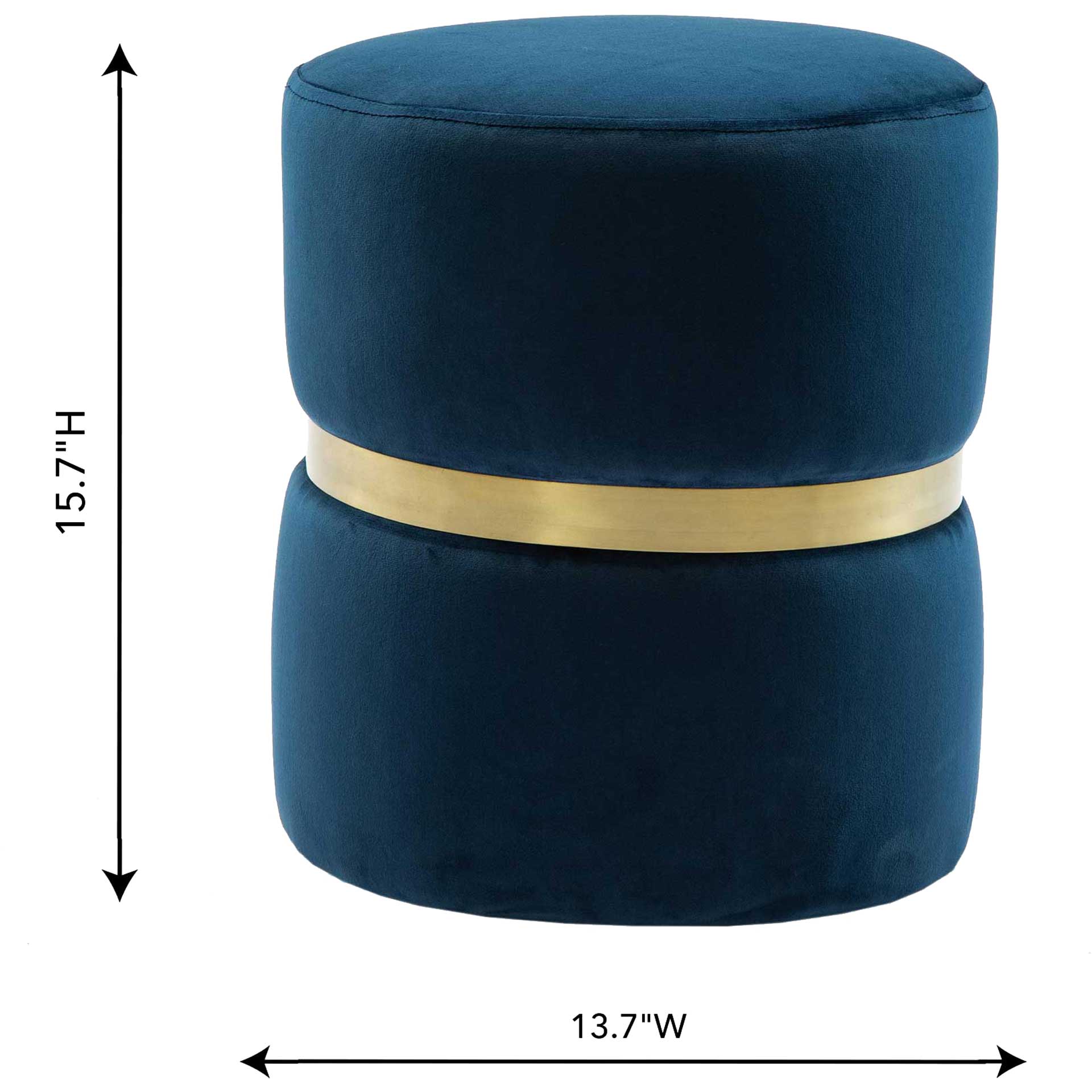 Yahia Velvet Ottoman Navy - Image 4