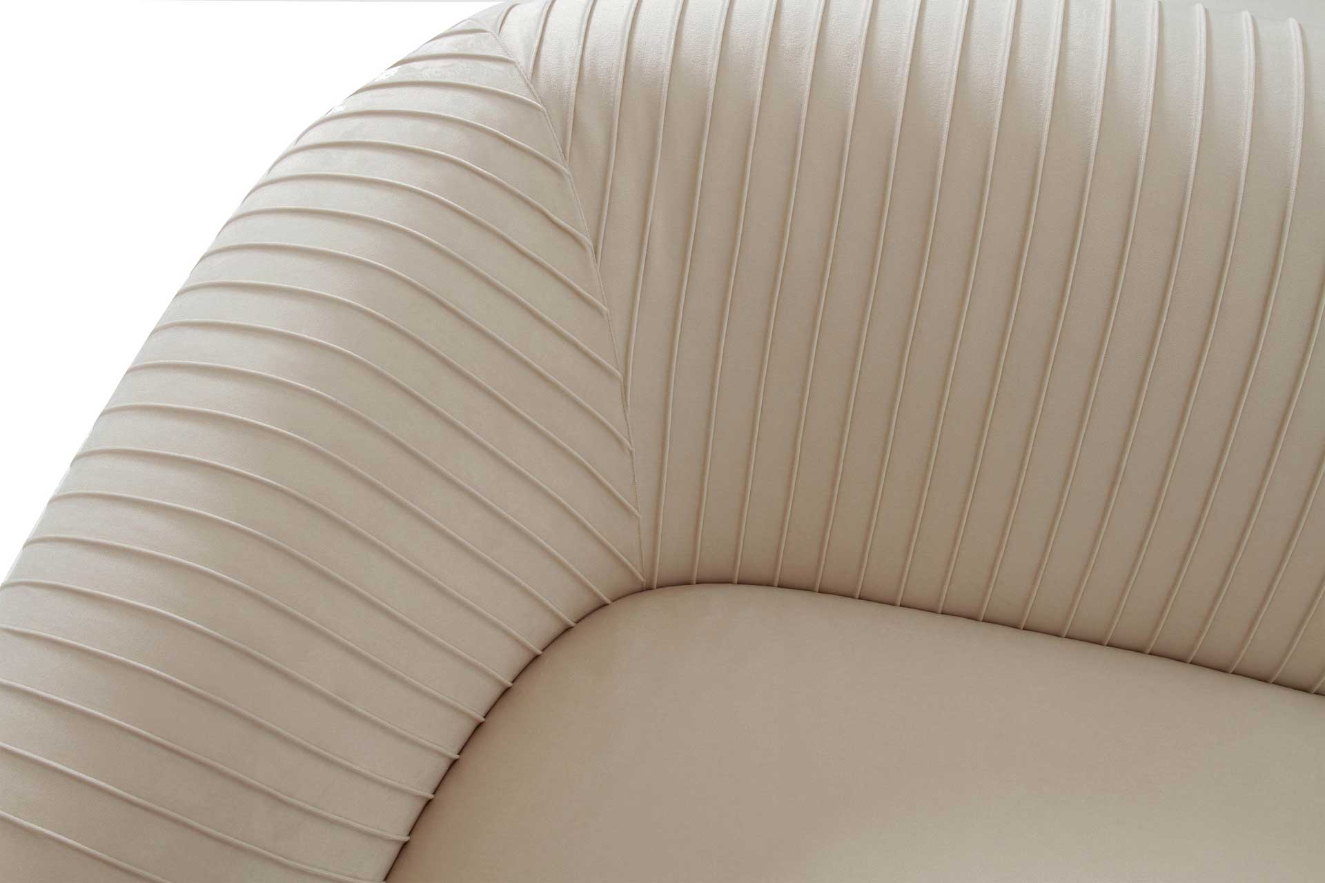 Yandel Pleated Velvet Loveseat Beige - Image 4