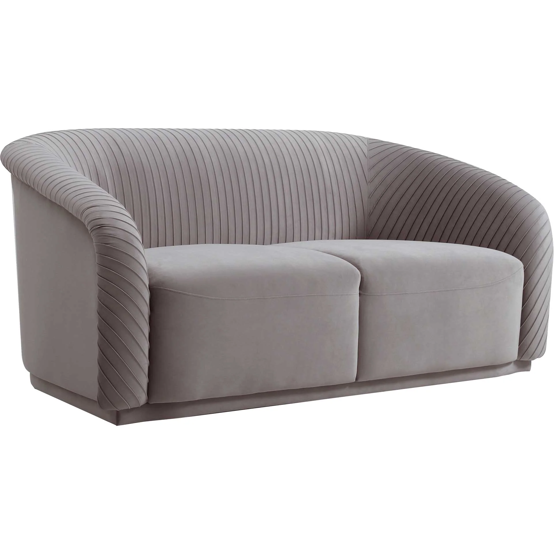 Yandel Pleated Velvet Loveseat Gray - Image 2