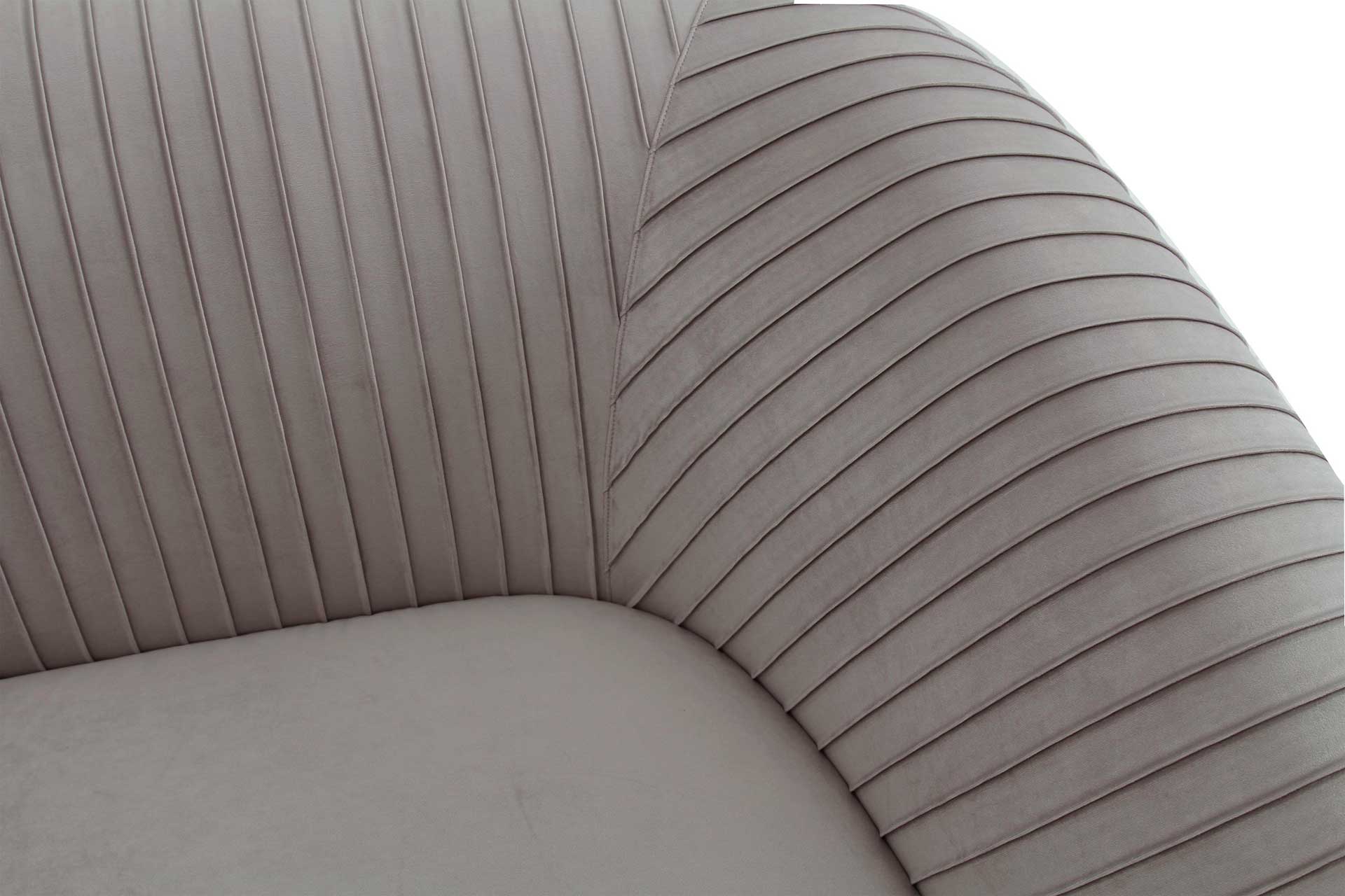 Yandel Pleated Velvet Loveseat Gray - Image 4