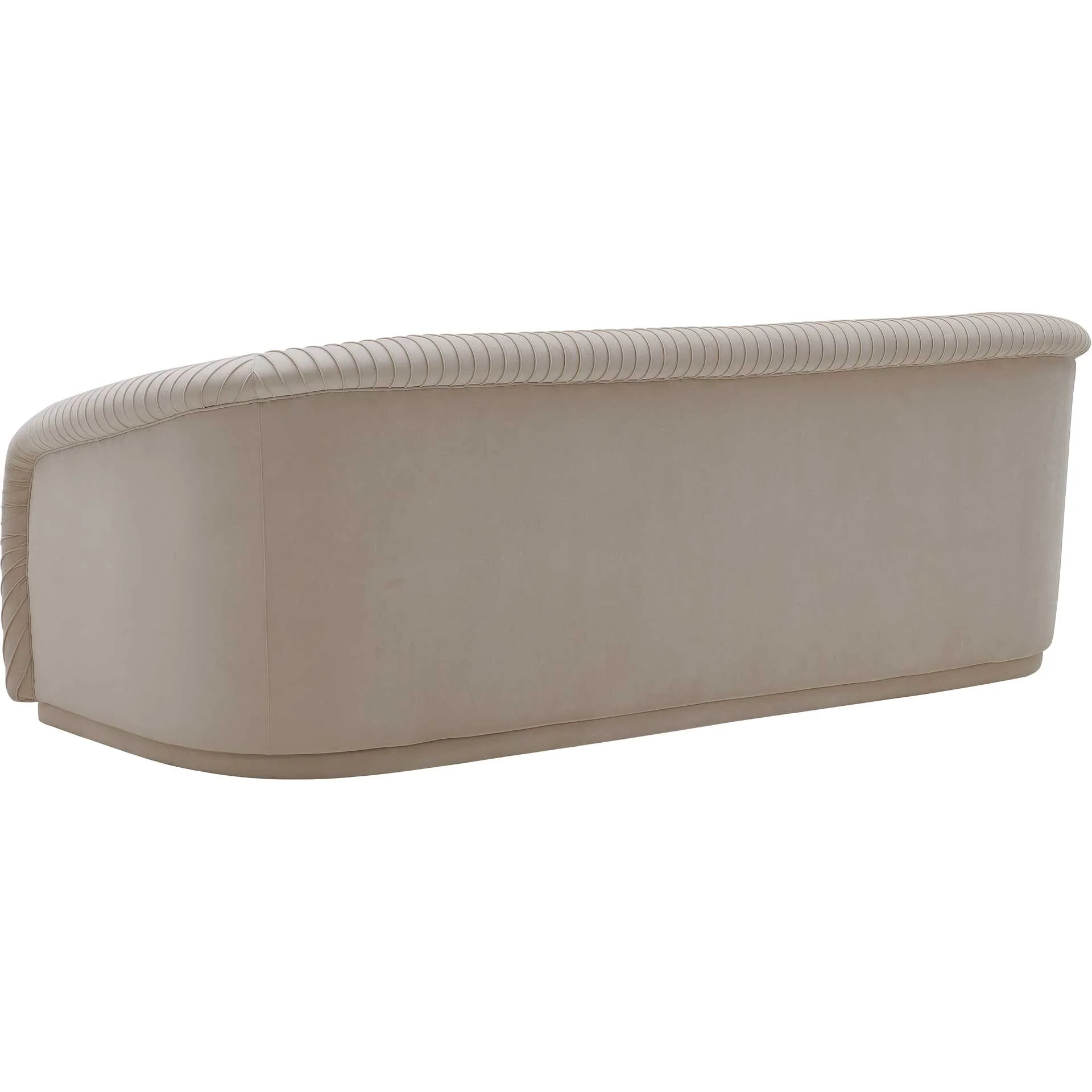 Yandel Pleated Velvet Sofa Beige - Image 3