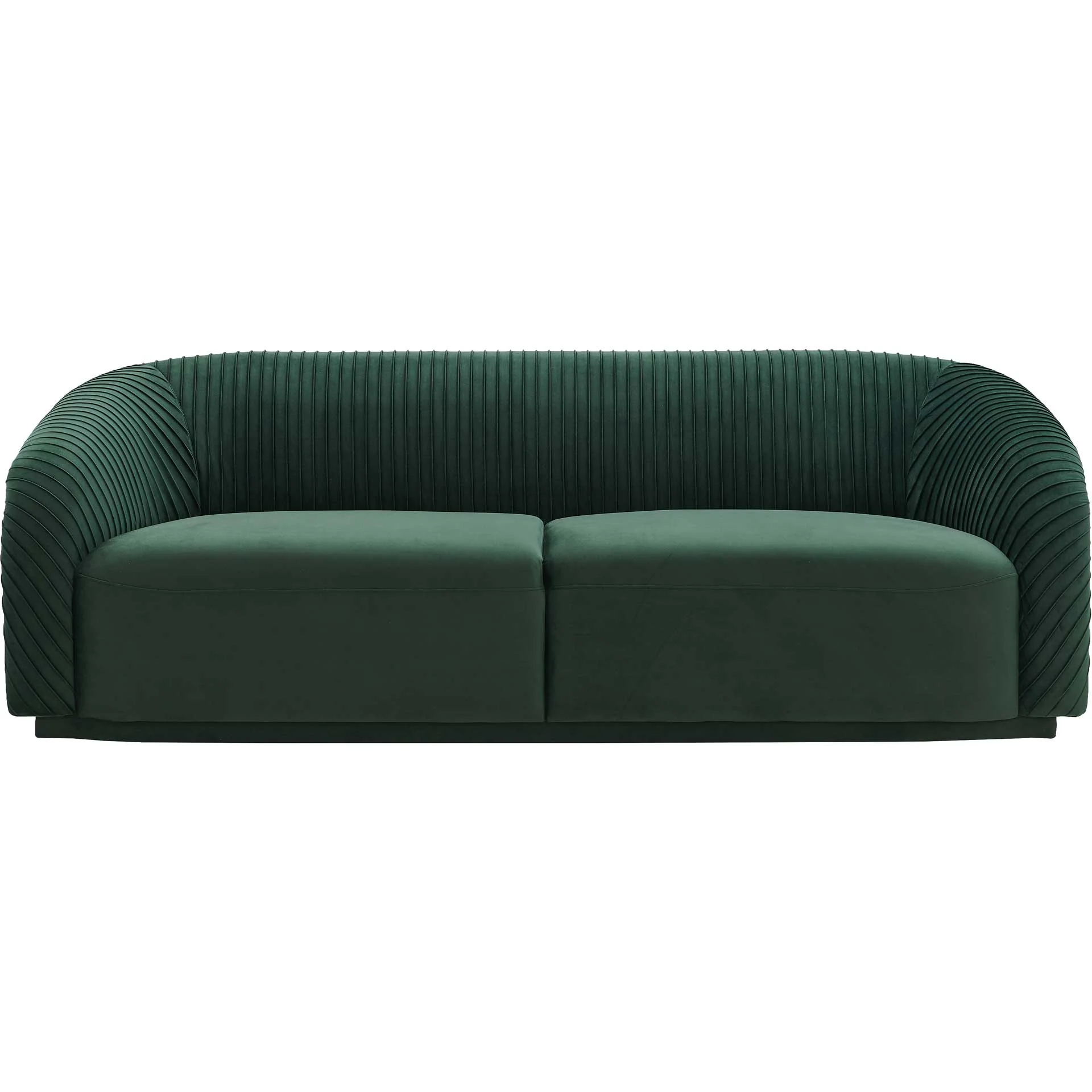 Yandel Pleated Velvet Sofa Forest Green - Image 2