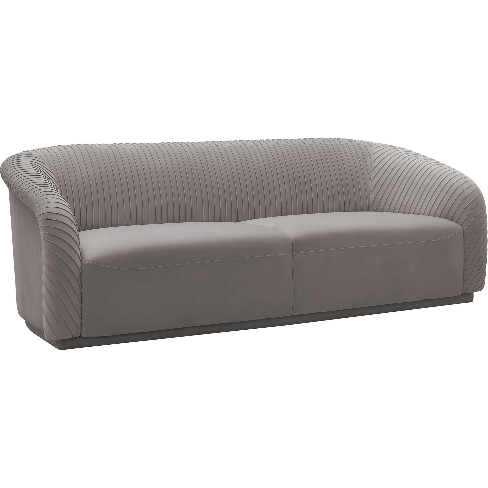 Yandel Pleated Velvet Sofa Gray - Image 2