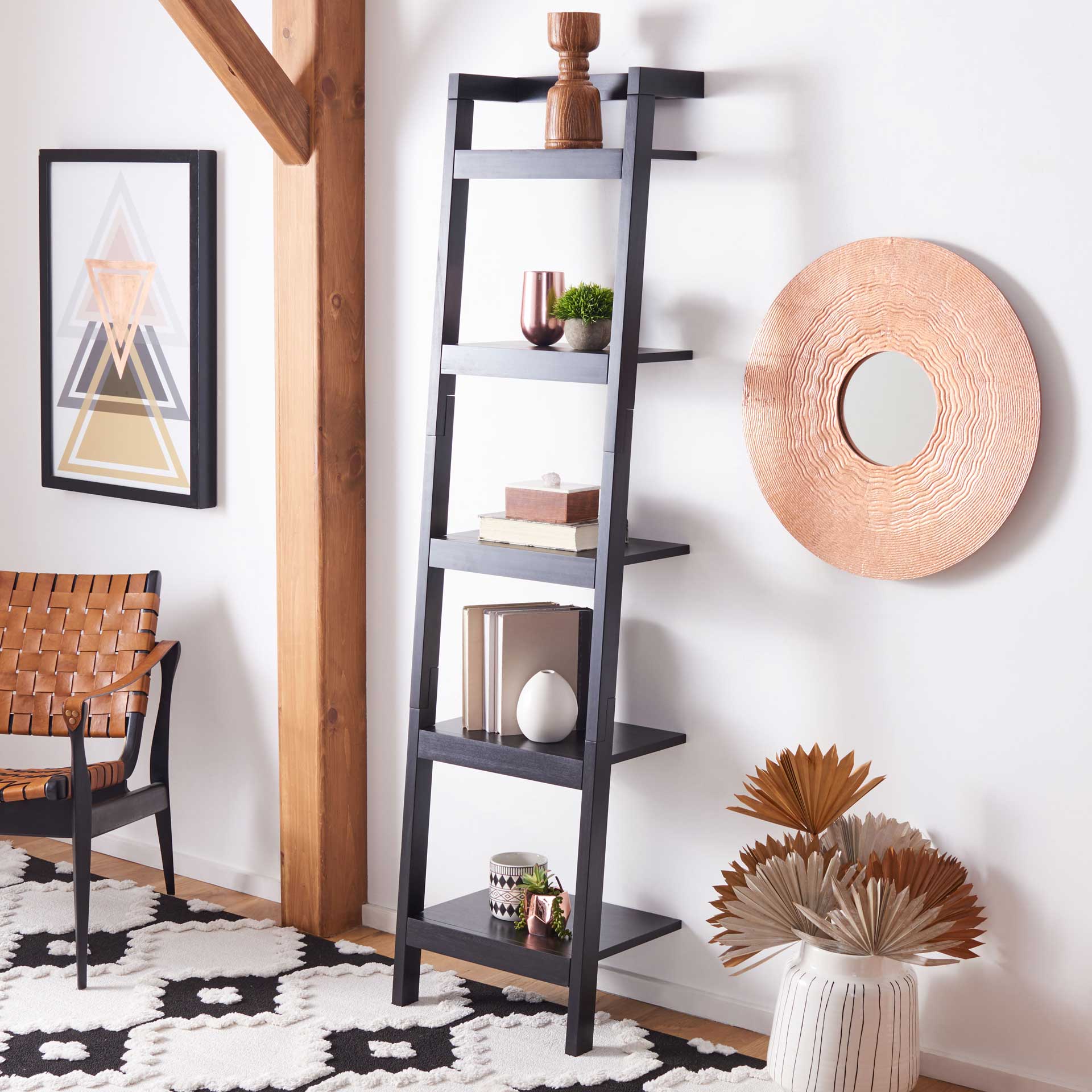Yara 5 Tier Leaning Etagere Black - Image 4