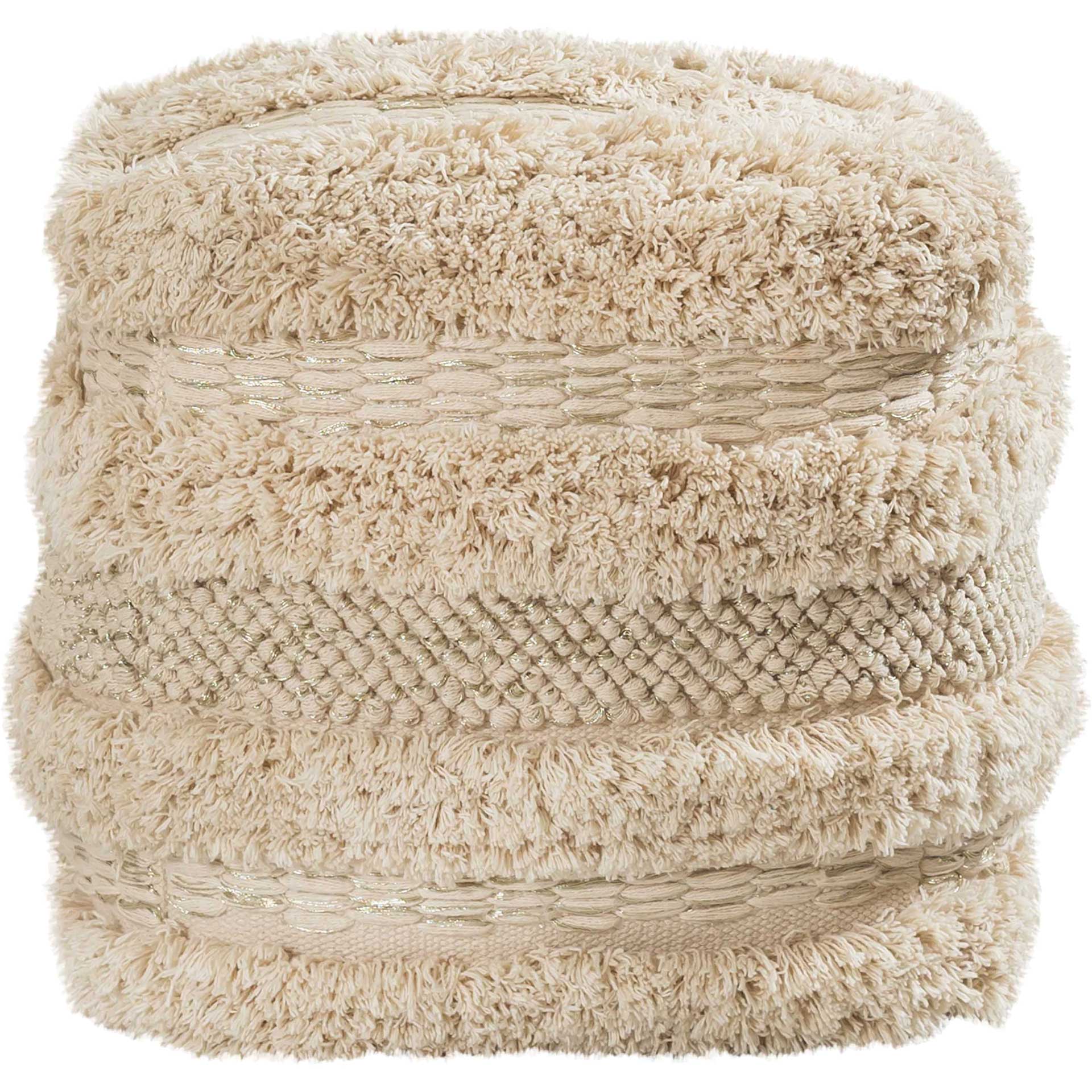 Yoali Cotton Pouf Beige - Image 2