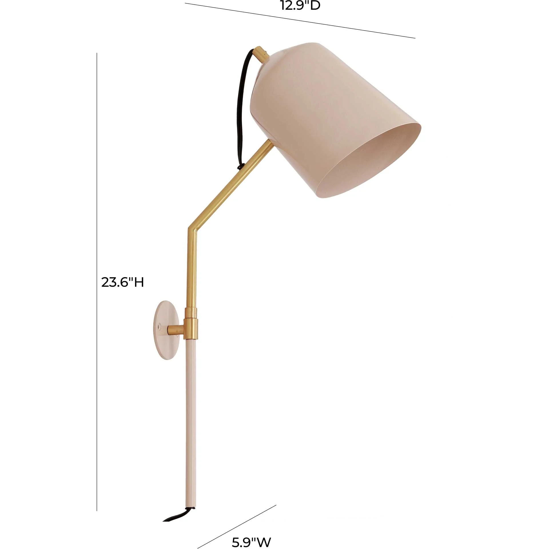 Zachary Wall Sconce Blush/Matte Brass - Image 6