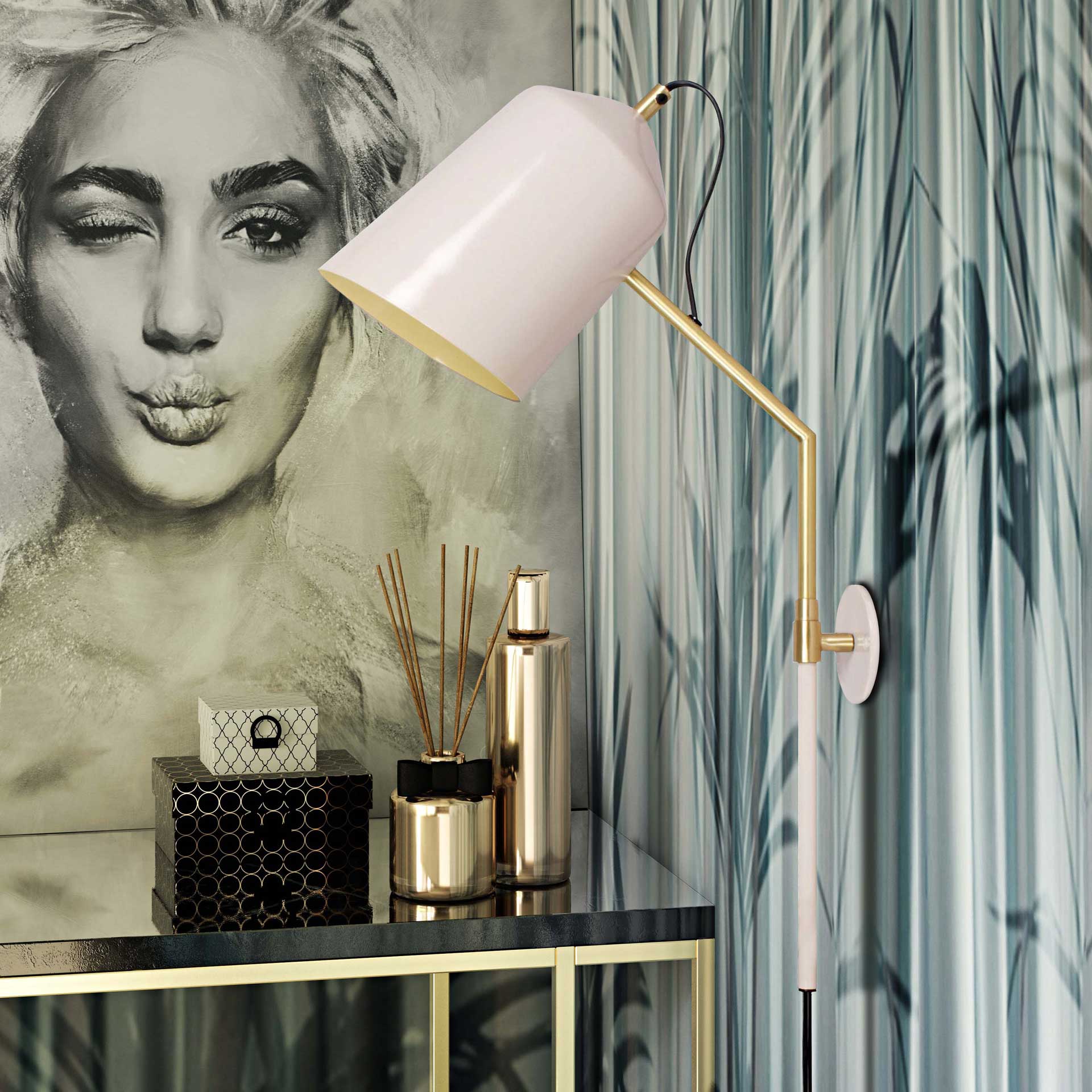Zachary Wall Sconce Blush/Matte Brass - Image 7