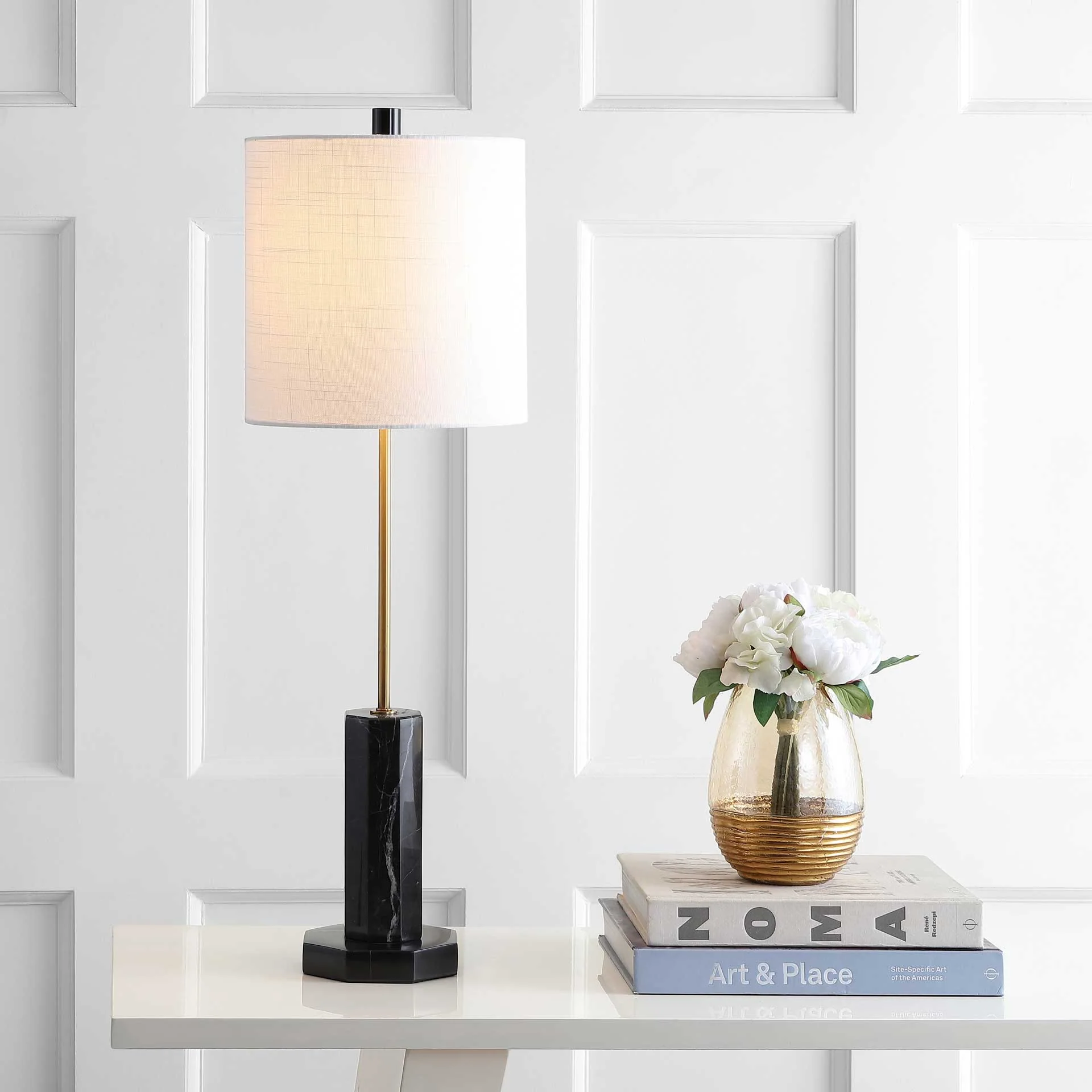 Zagros Table Lamp Black/Brass Gold - Image 4