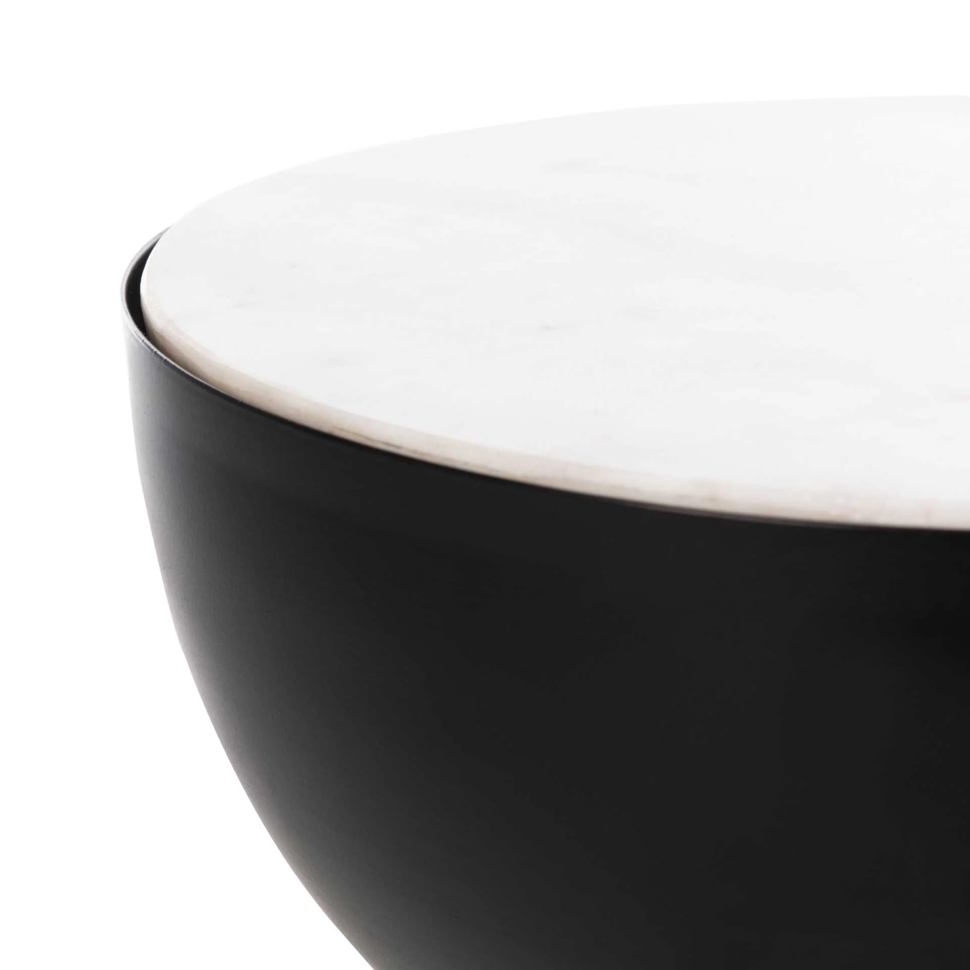 Zahir Round Accent Table White/Black/Gold - Image 3
