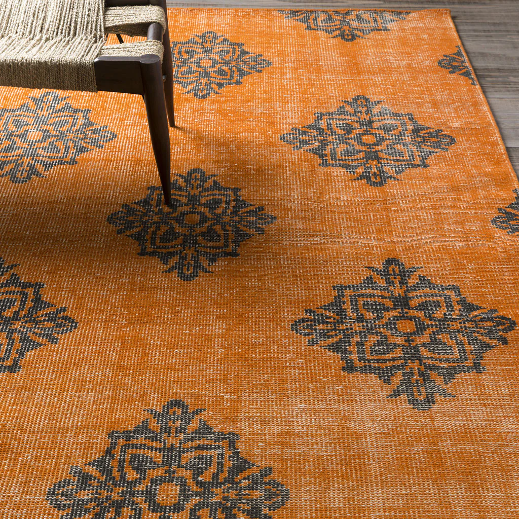 Zahra Burnt Orange/Black Area Rug - Image 5