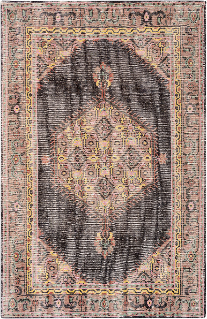 Zahra Charcoal/Mauve Area Rug - Image 2