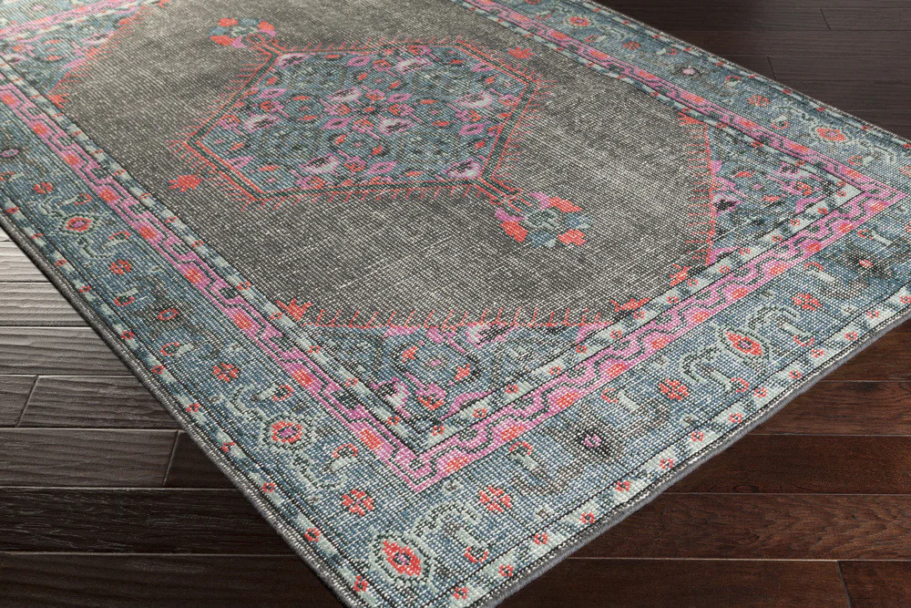 Zahra Charcoal/Teal Area Rug - Image 2