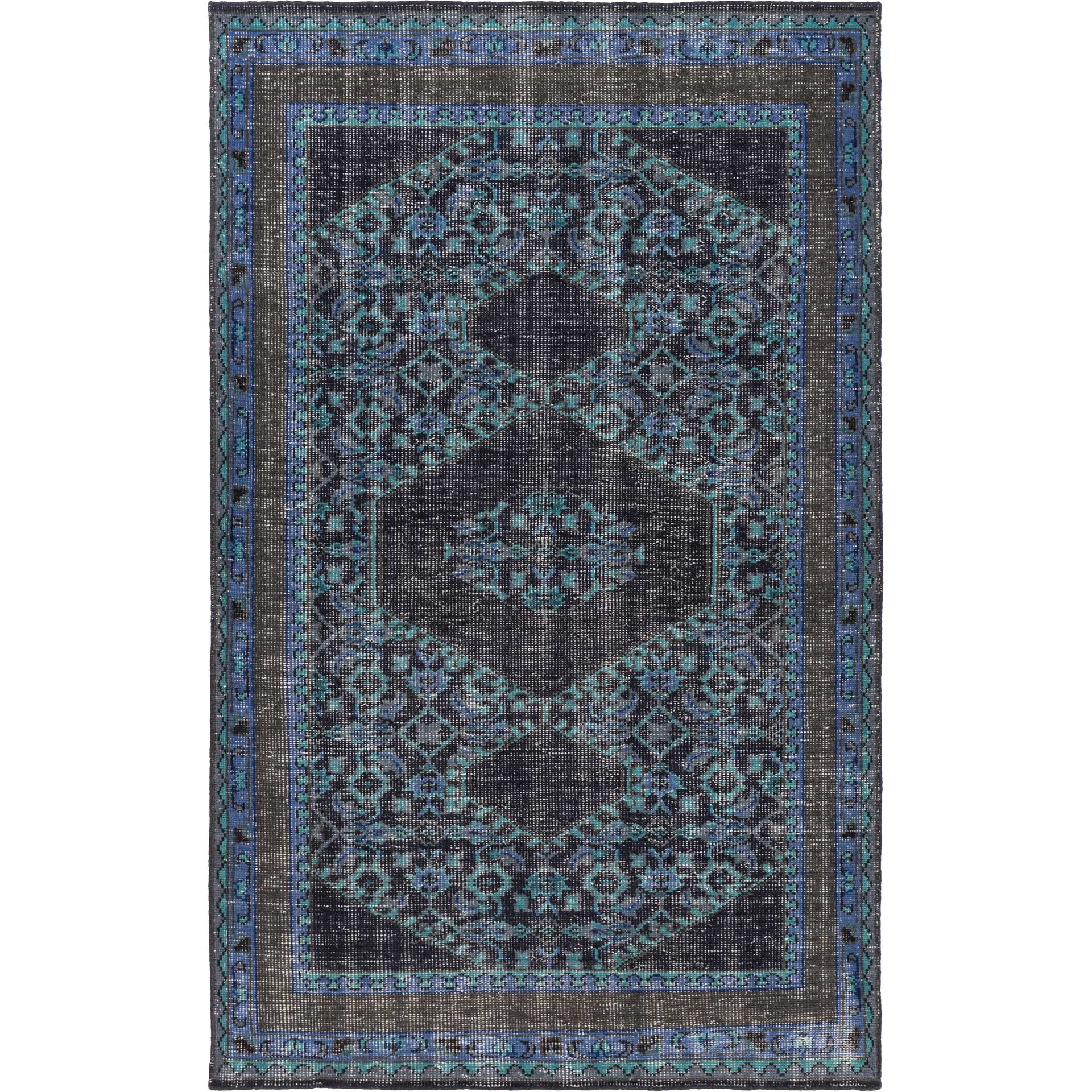 Zahra Slate/Cobalt/Olive Area Rug - Image 2