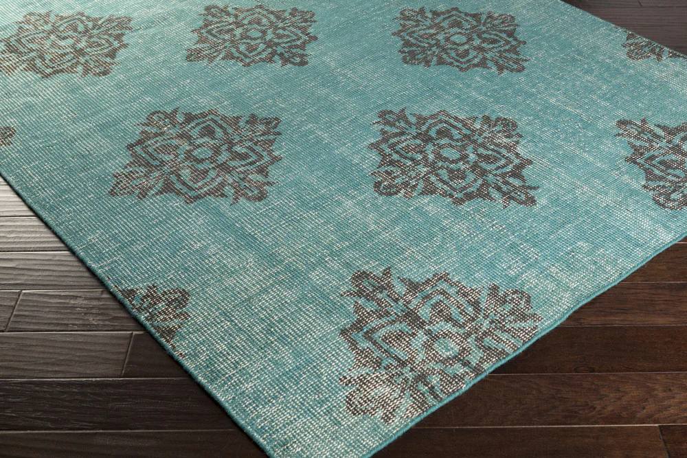 Zahra Teal/Black Area Rug - Image 3