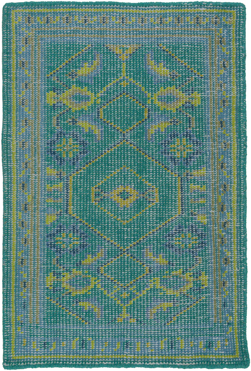 Zahra Teal/Lime/Gold Area Rug - Image 2
