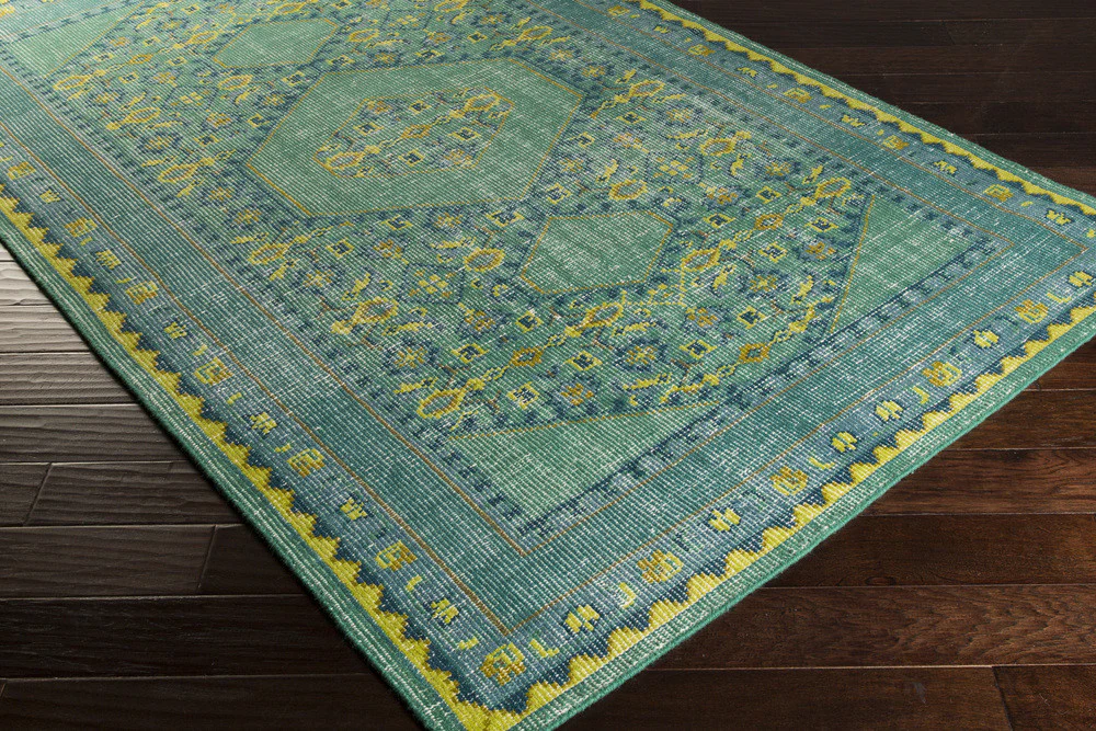 Zahra Teal/Lime/Gold Area Rug - Image 3