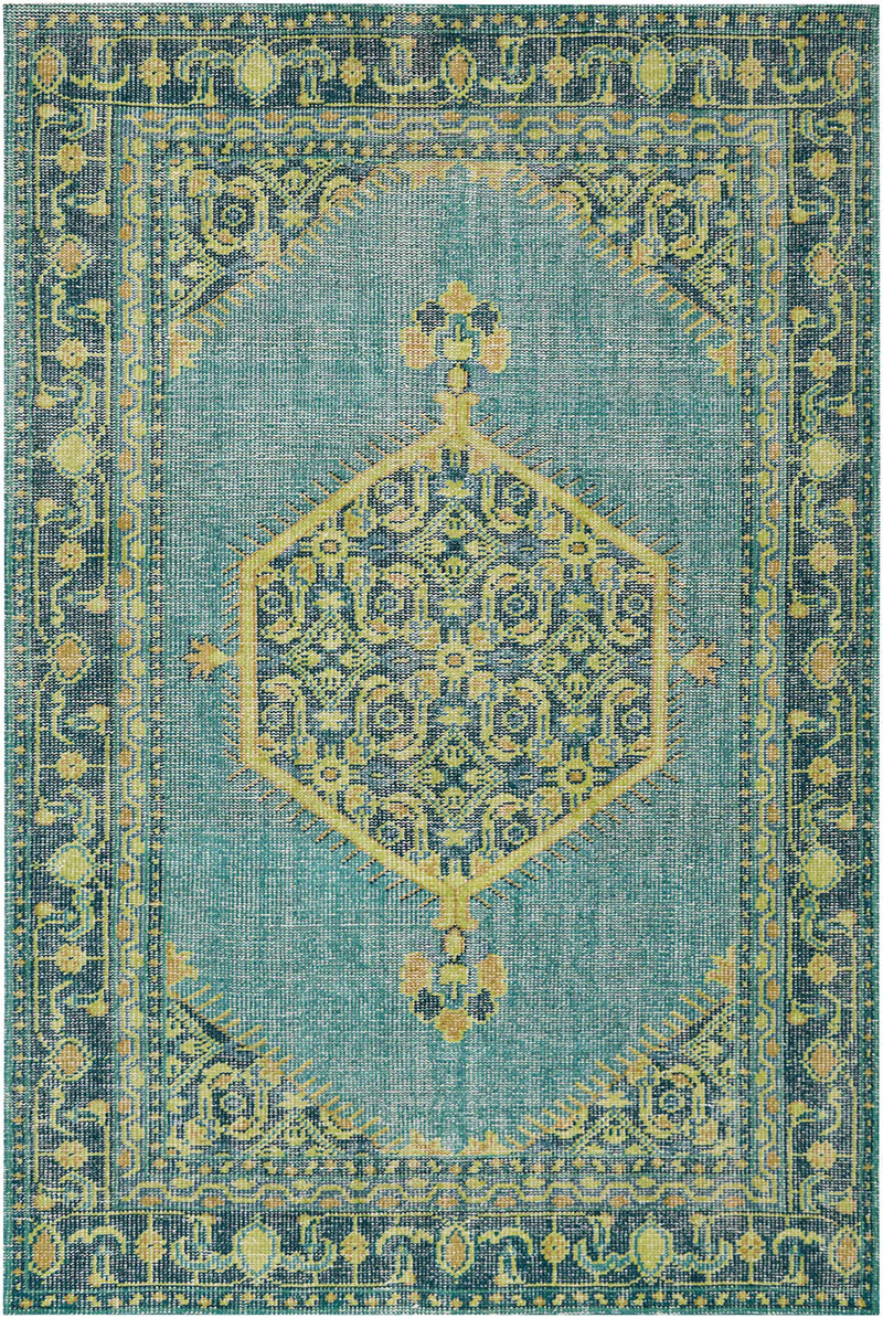 Zahra Teal/Lime/Olive Area Rug - Image 2
