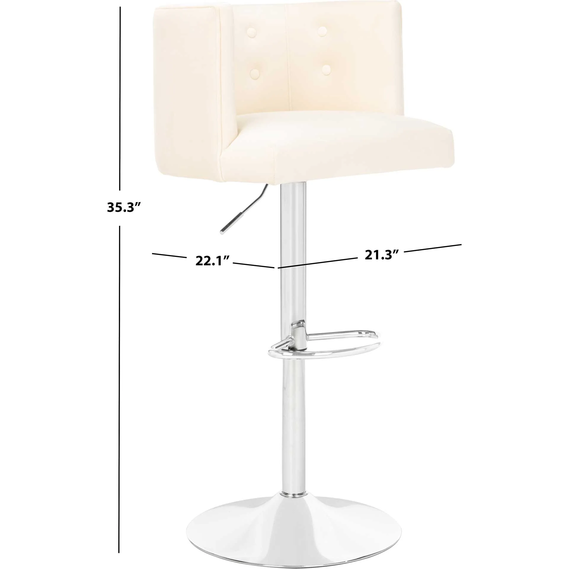 Zain Adjustable Bar Stool Cream - Image 8