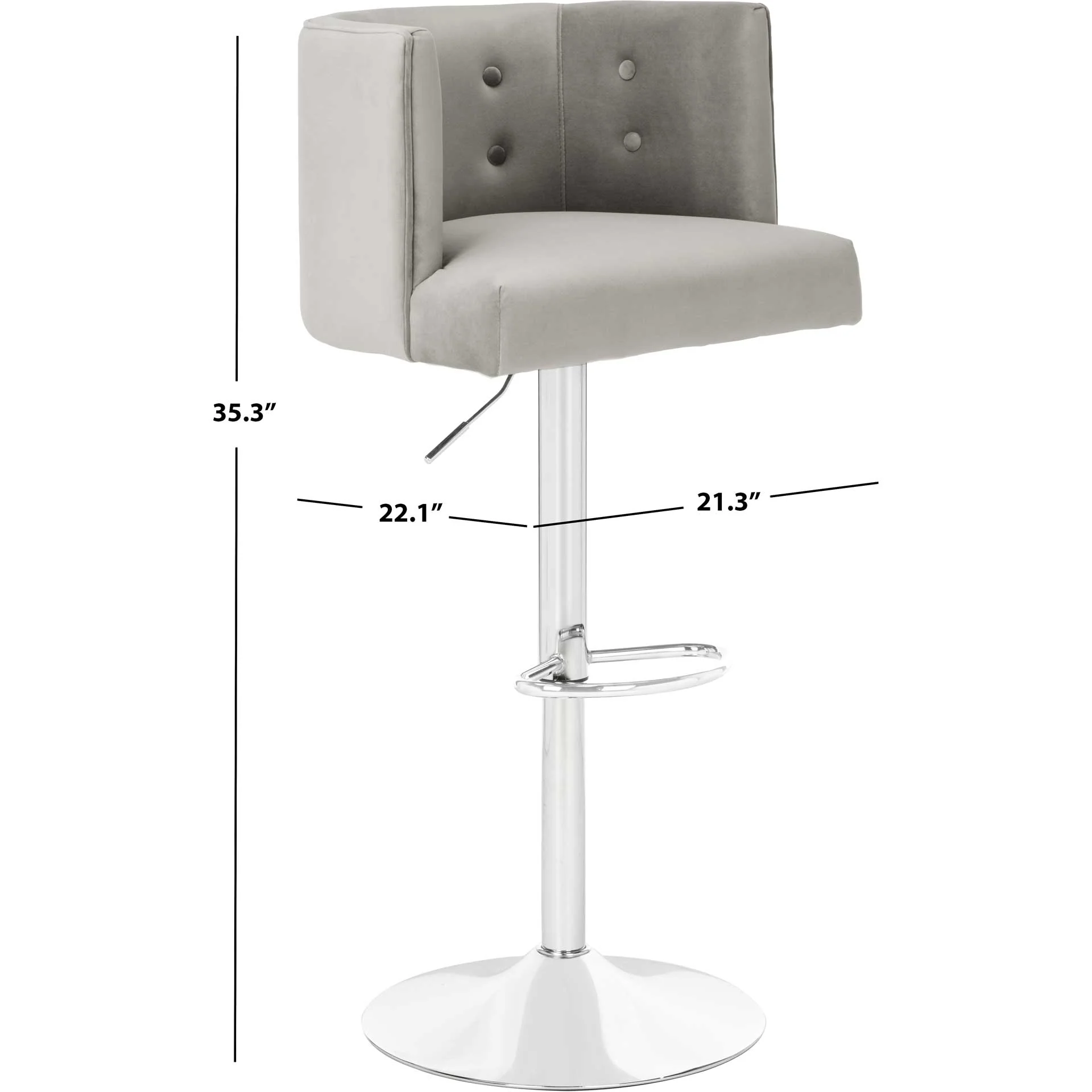 Zain Adjustable Bar Stool Light Gray - Image 8
