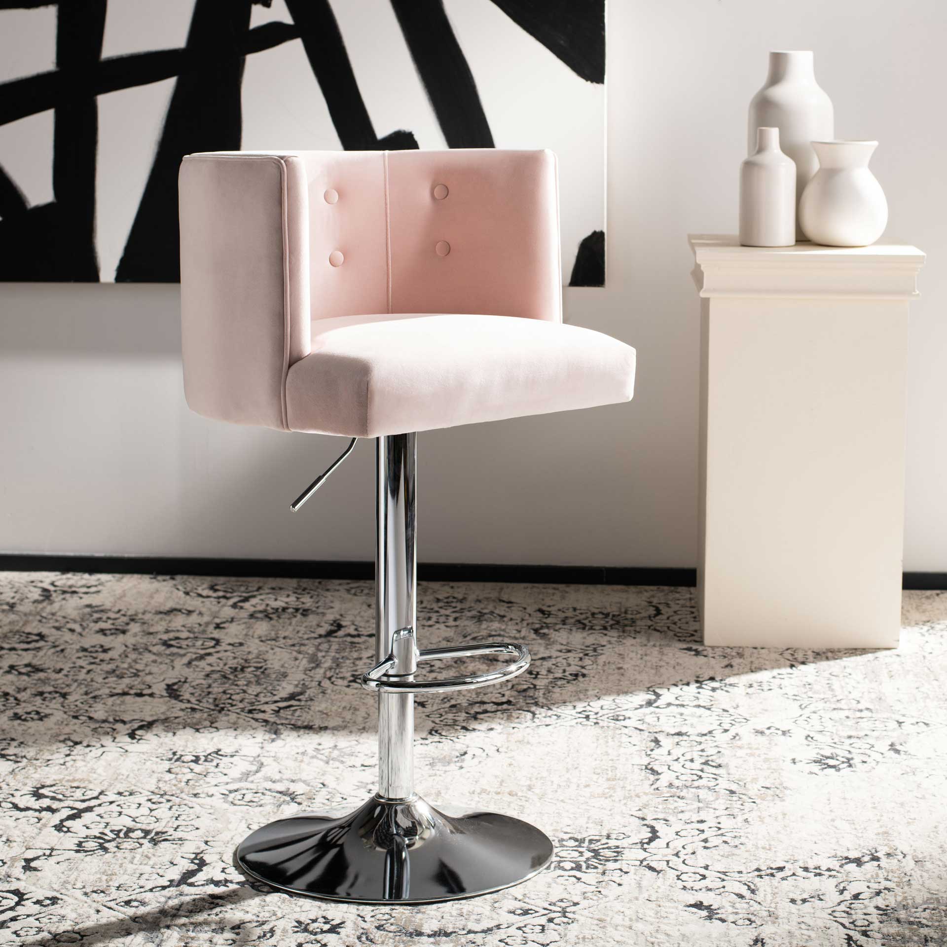 Zain Adjustable Bar Stool Light Pink - Image 9
