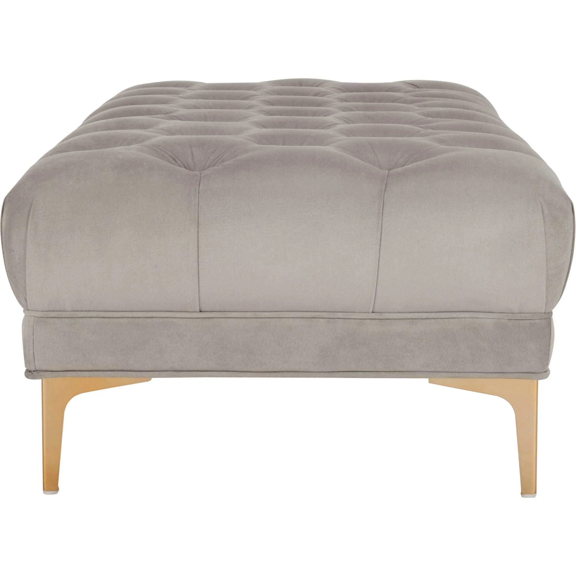 Zane Tufted Rectangular Bench Gray/Brass - Image 3