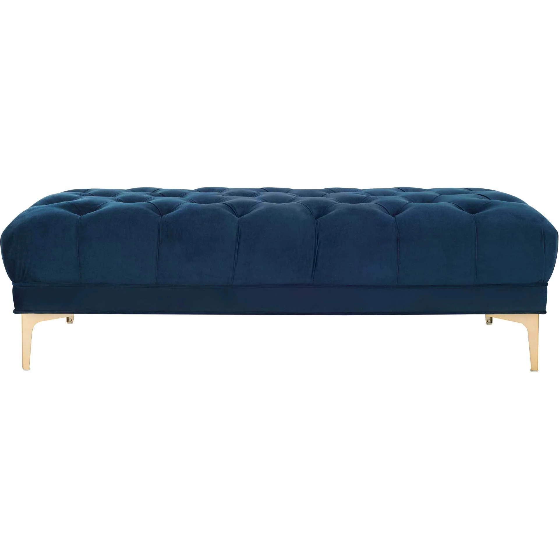 Zane Tufted Rectangular Bench Navy/Brass - Image 2