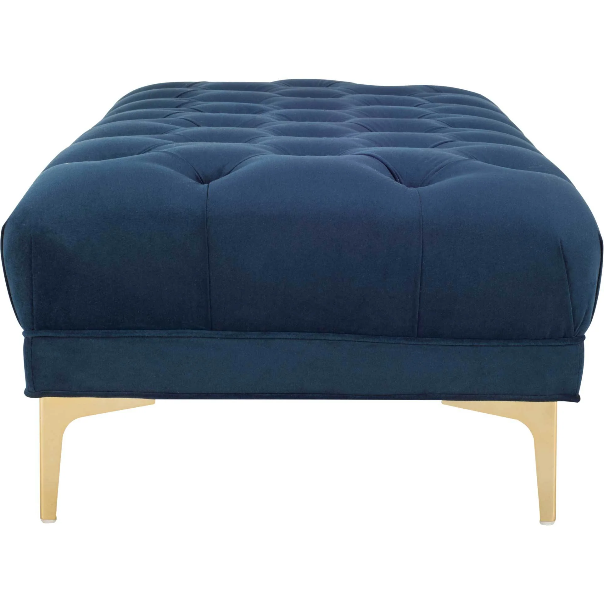 Zane Tufted Rectangular Bench Navy/Brass - Image 3