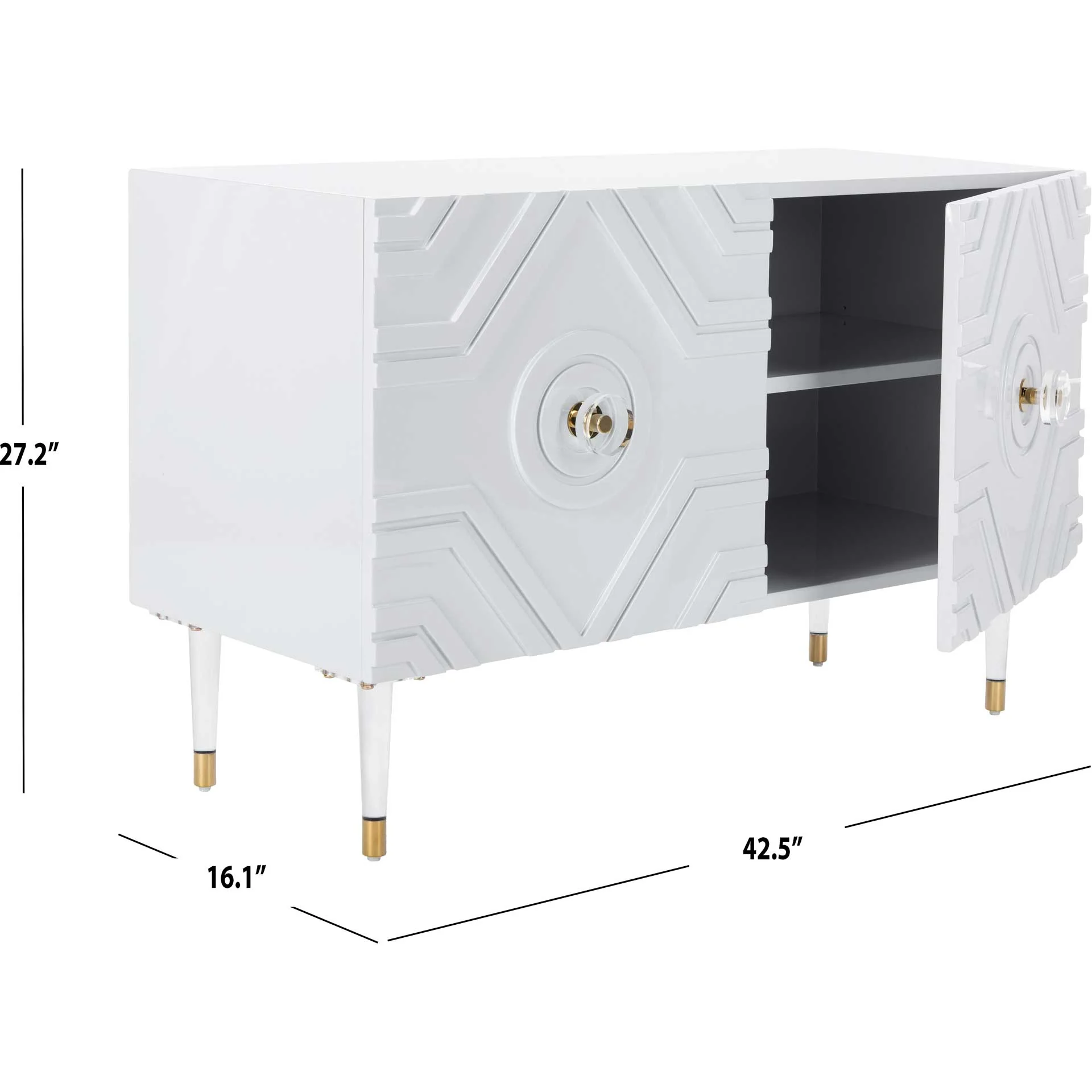 Zara Diamond Sideboard Gray/Gold - Image 6