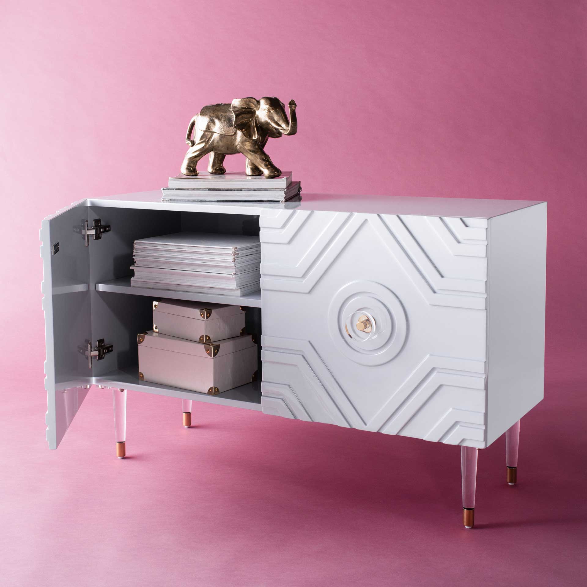 Zara Diamond Sideboard Gray/Gold - Image 8