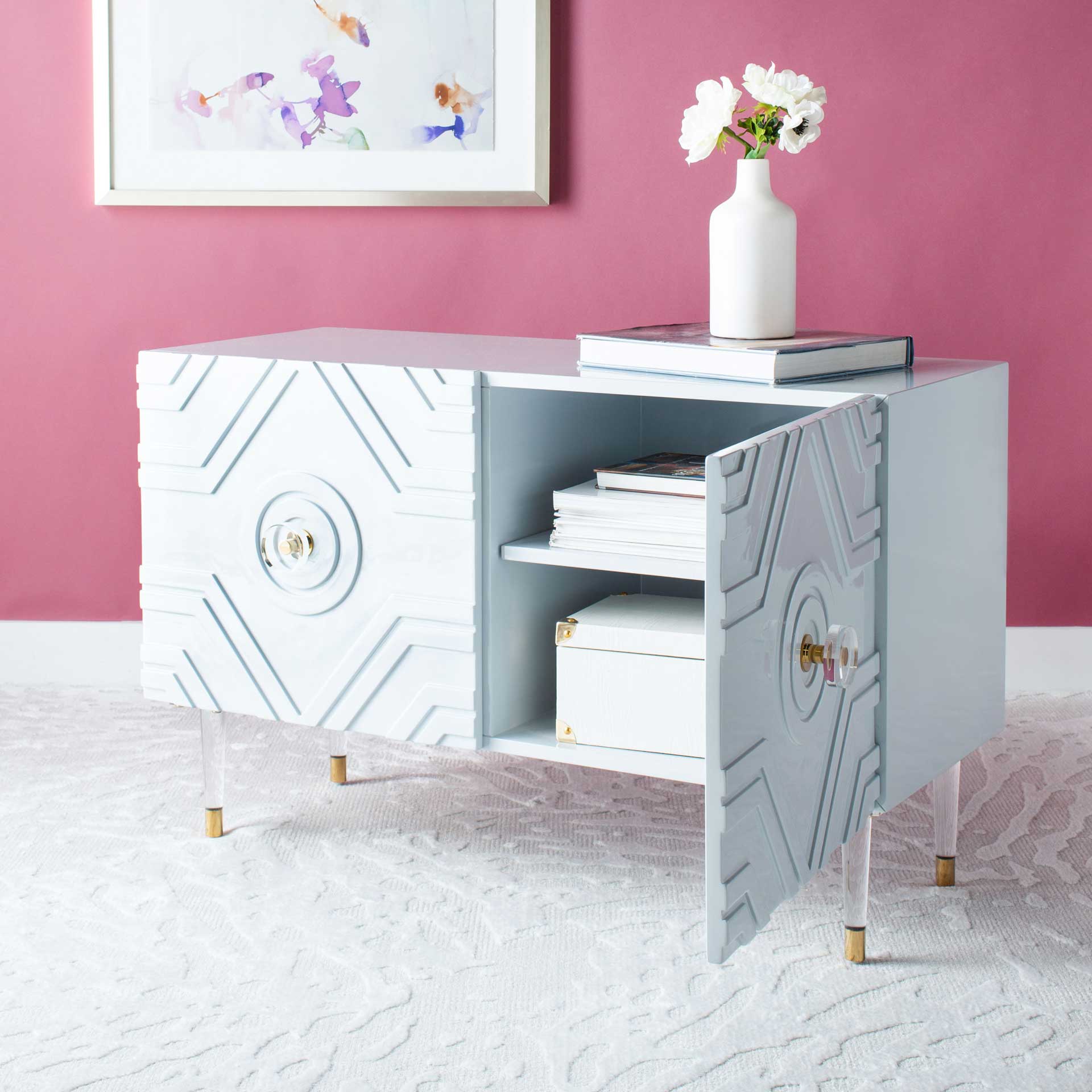 Zara Diamond Sideboard Gray/Gold - Image 9