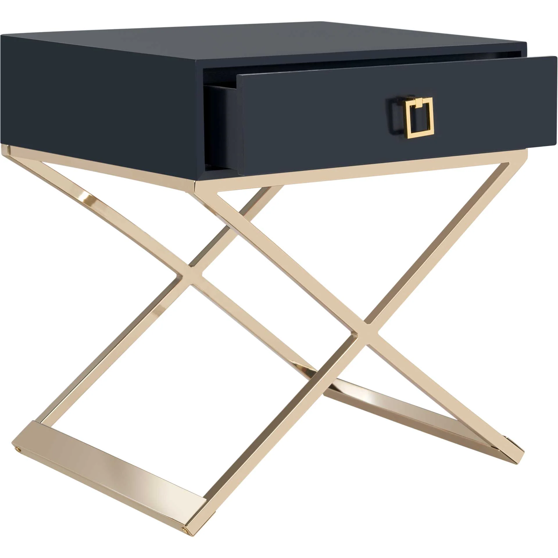 Zariah Modern Cross Leg End Table Navy - Image 2