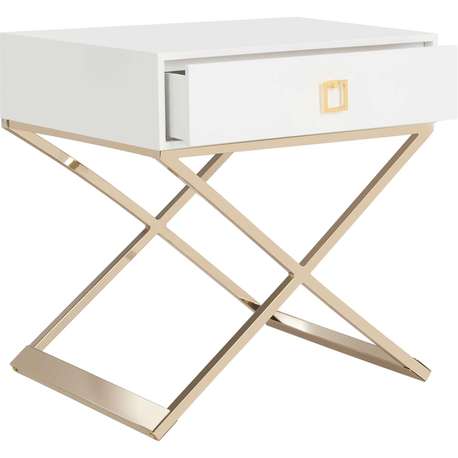 Zariah Modern Cross Leg End Table White - Image 2