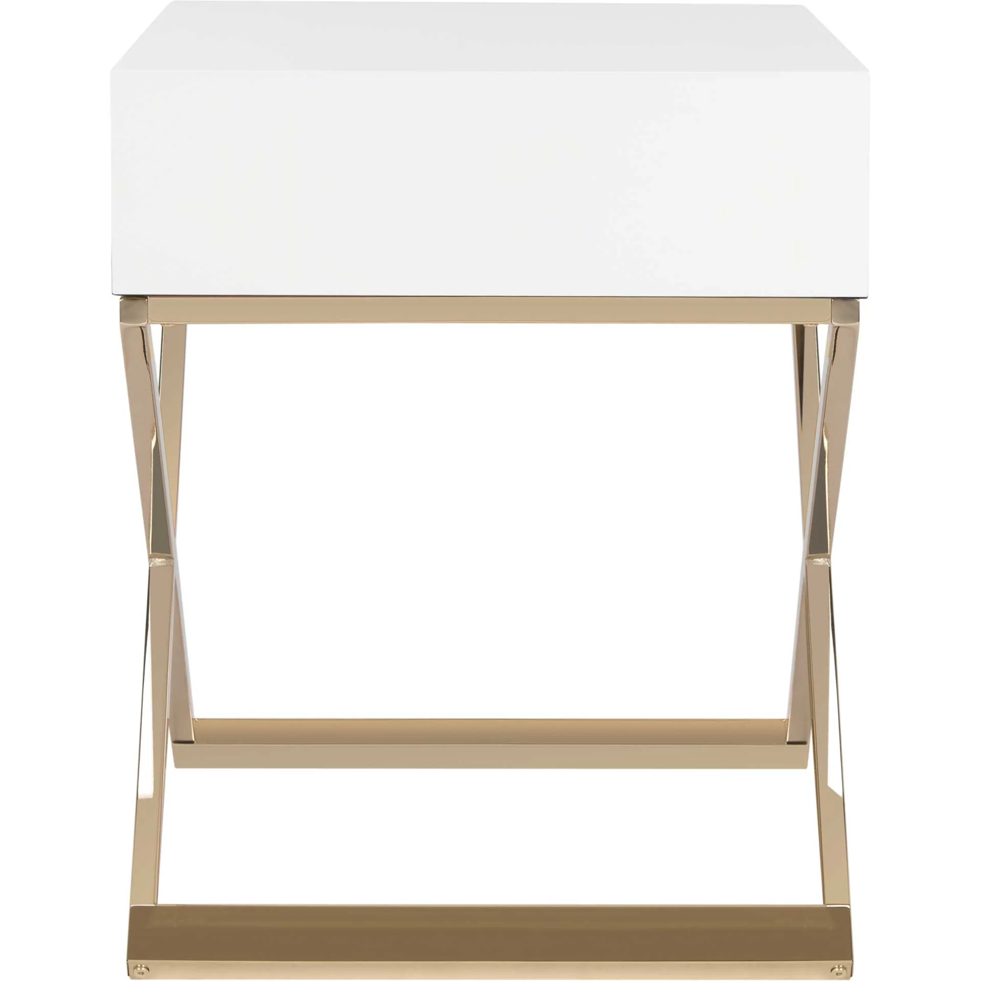 Zariah Modern Cross Leg End Table White - Image 3