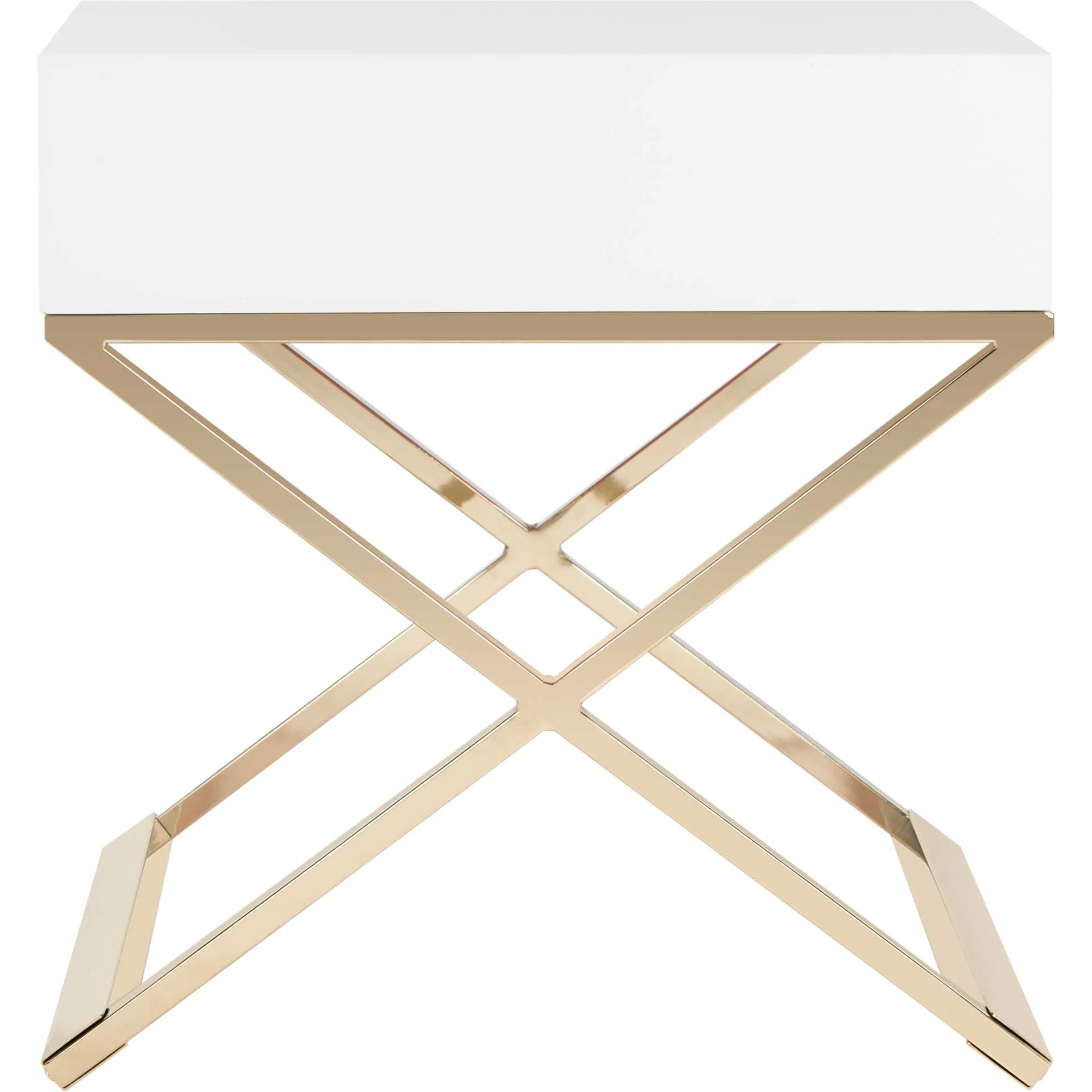 Zariah Modern Cross Leg End Table White - Image 4