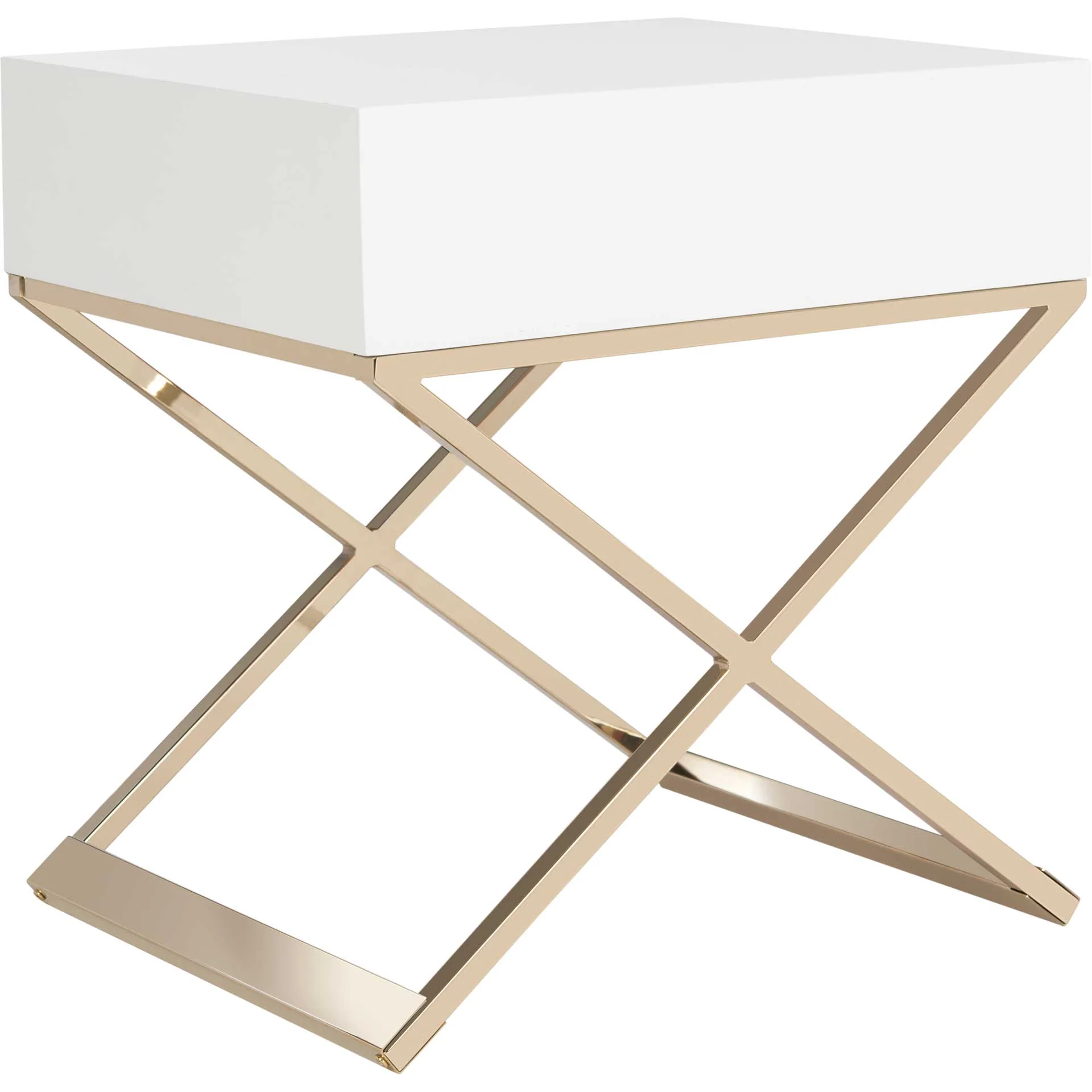 Zariah Modern Cross Leg End Table White - Image 5
