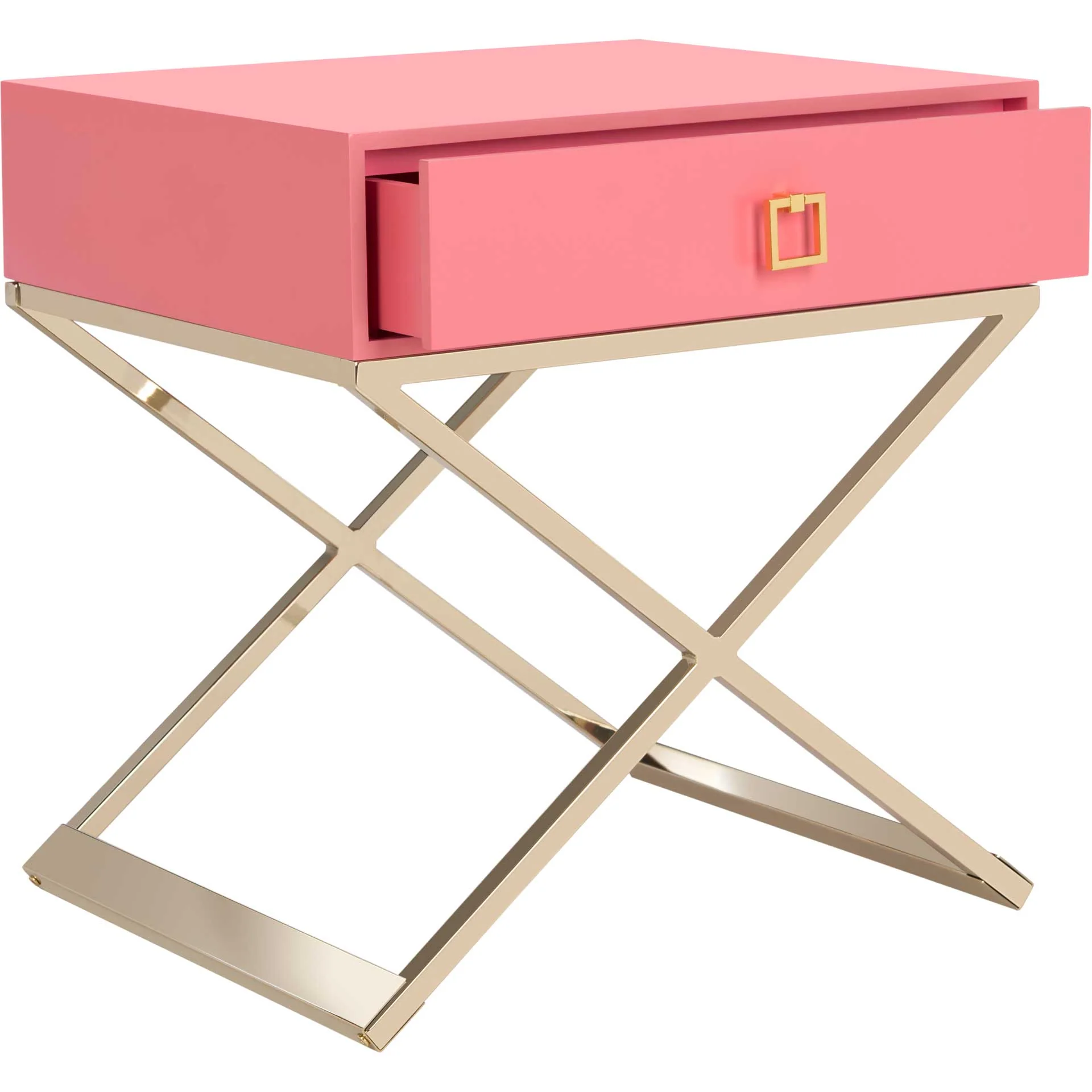 Zariah Modern Cross Leg Nightstand Pink - Image 2
