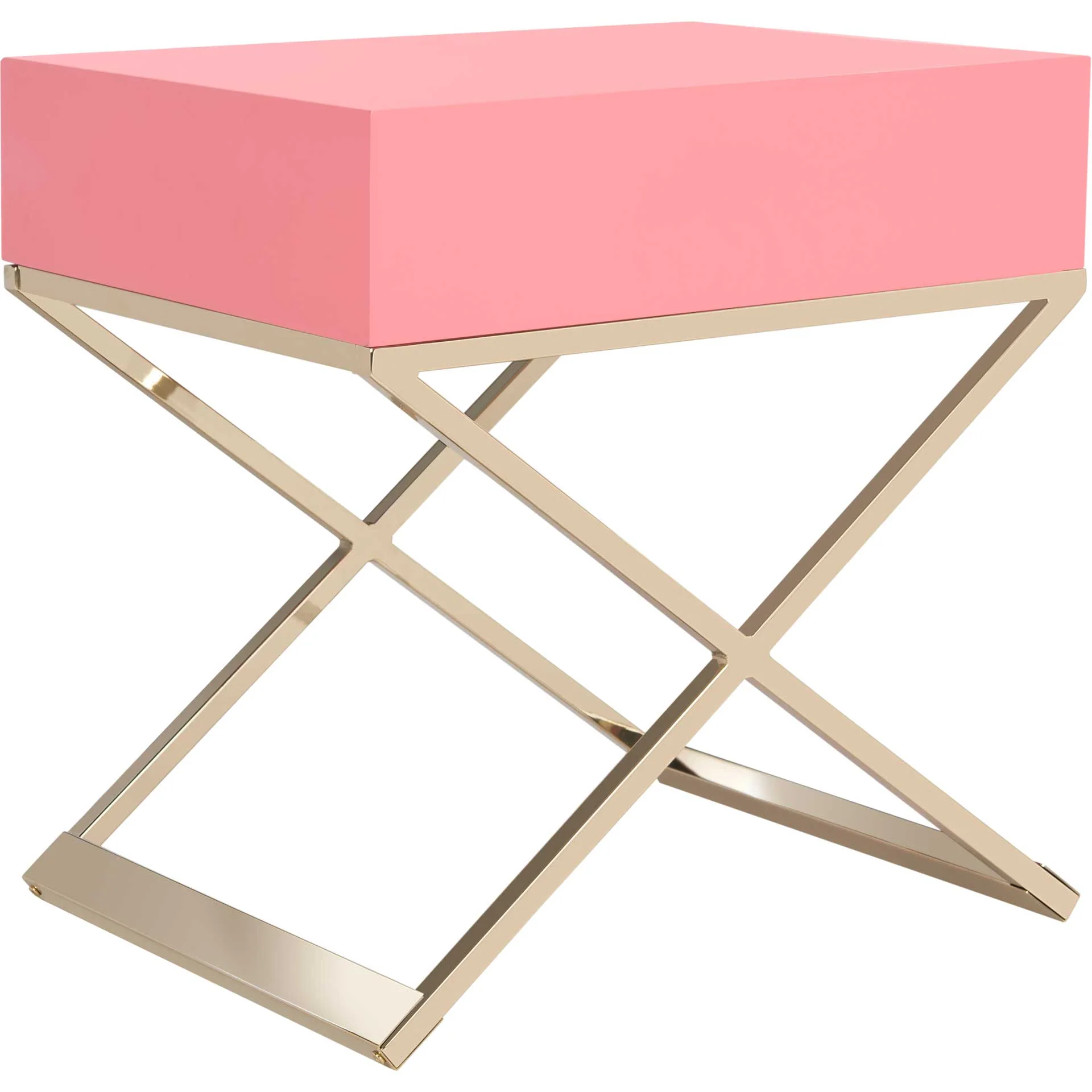 Zariah Modern Cross Leg Nightstand Pink - Image 5