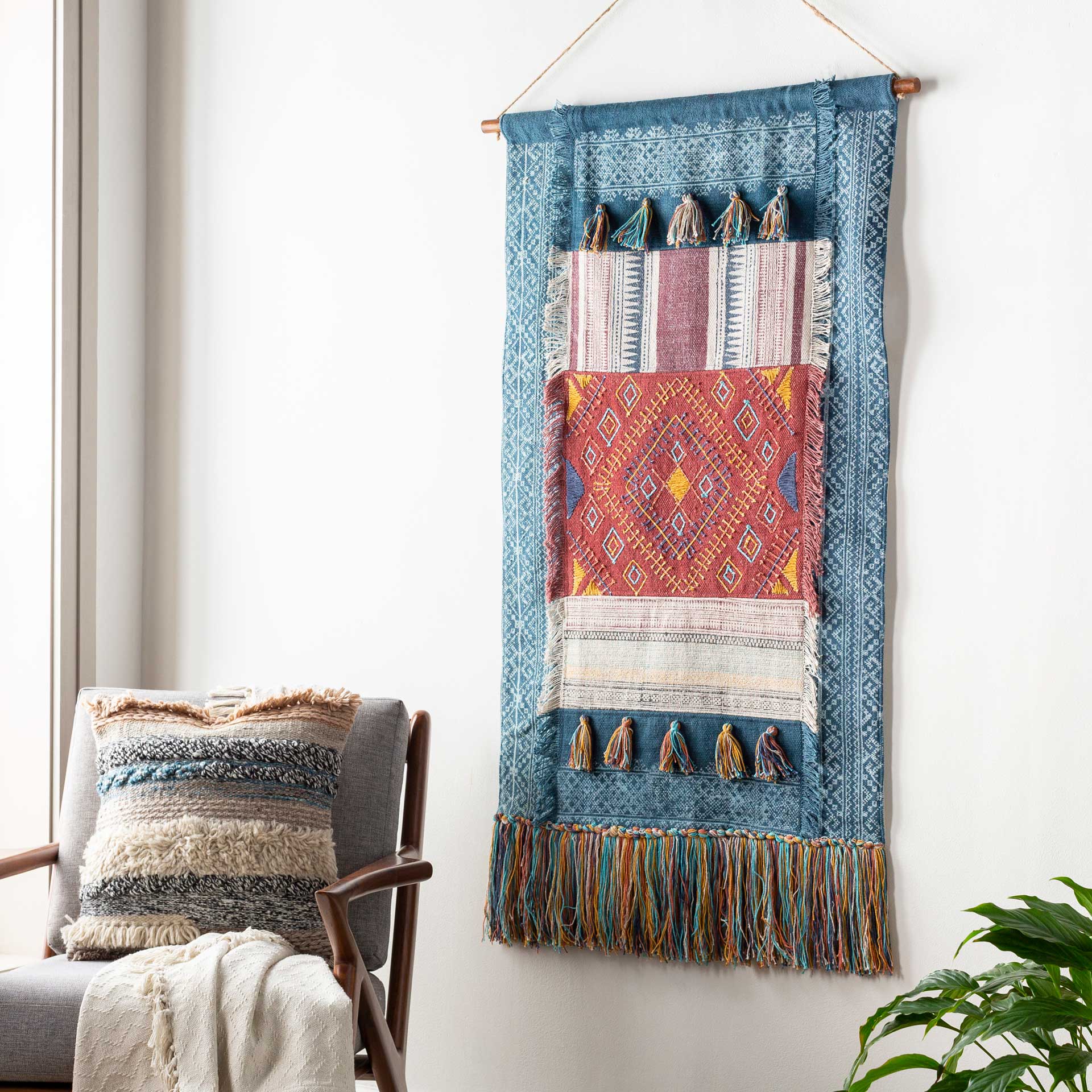 Zeke Wall Hanging Aqua/Butter/Beige - Image 2