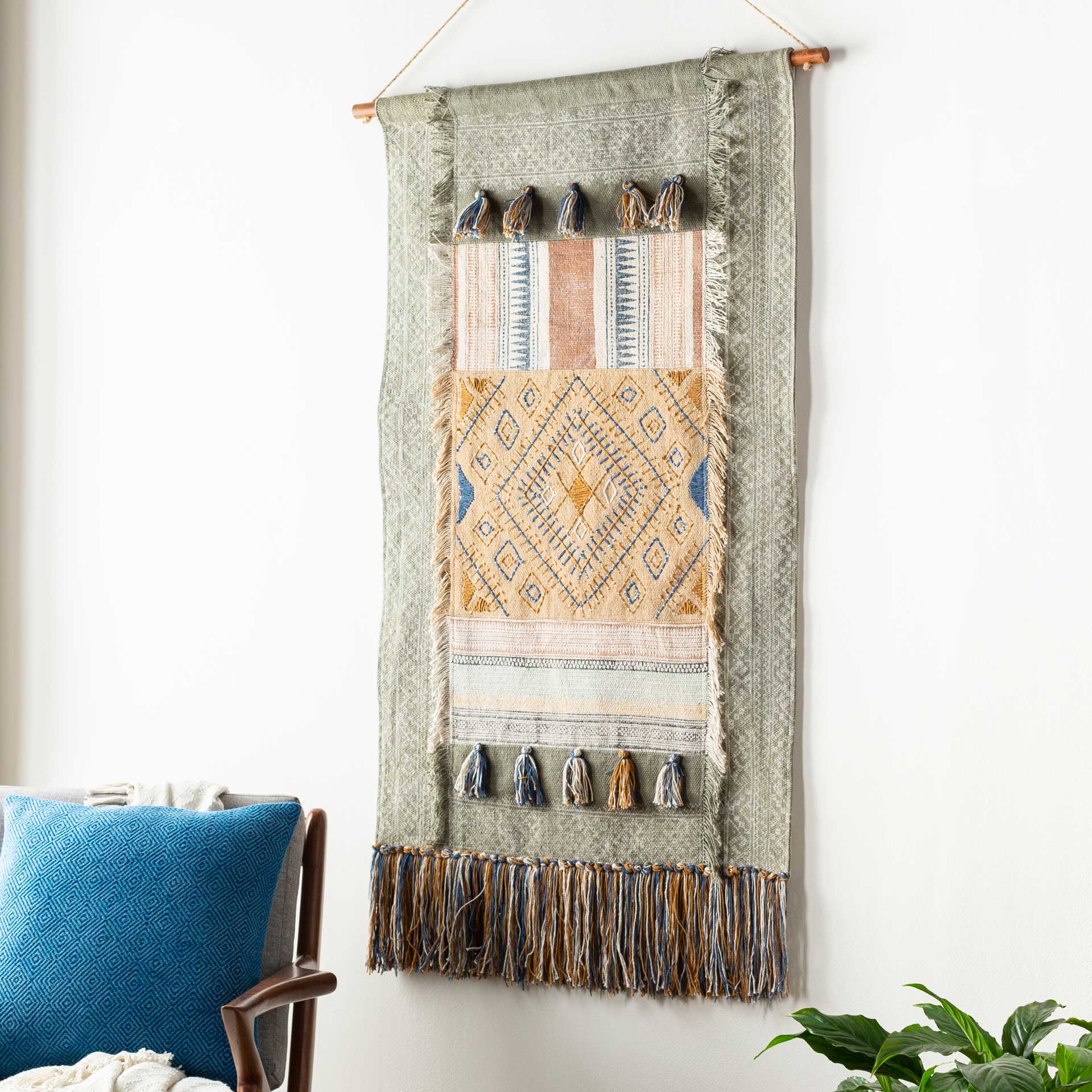Zeke Wall Hanging Beige/Butter/Aqua - Image 2