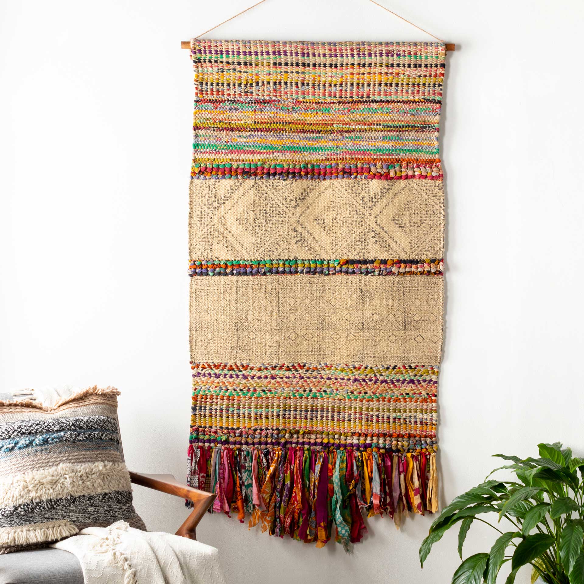Zeke Wall Hanging Wheat/Charcoal/Navy - Image 5