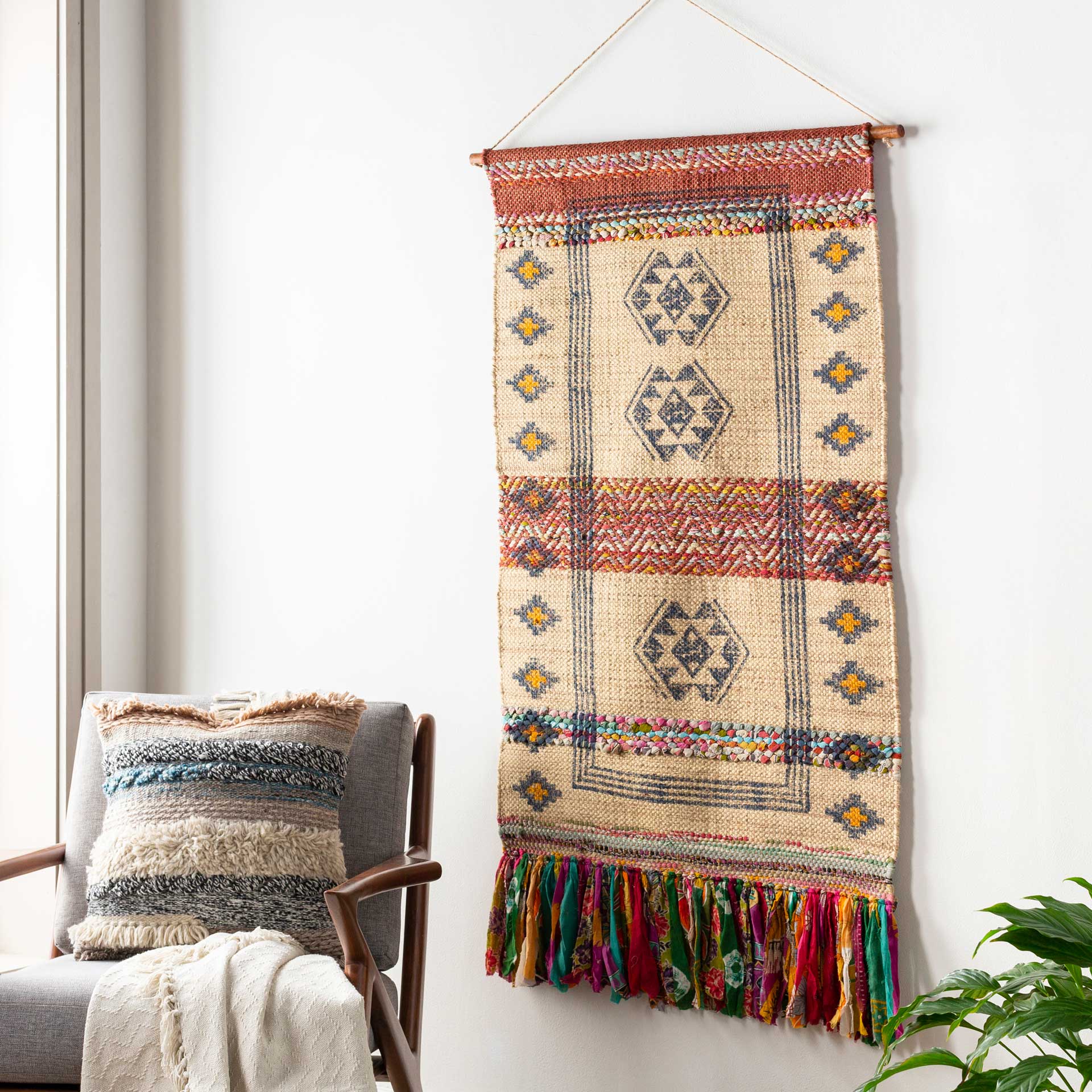 Zeke Wall Hanging Wheat/Navy/Rust - Image 5