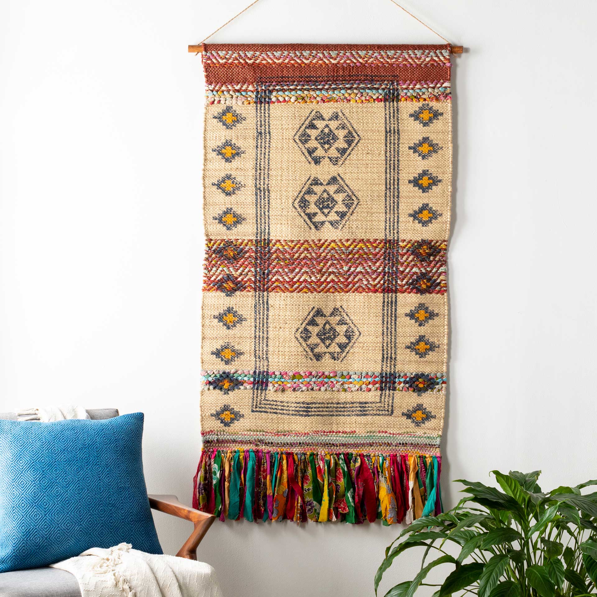 Zeke Wall Hanging Wheat/Navy/Rust - Image 6