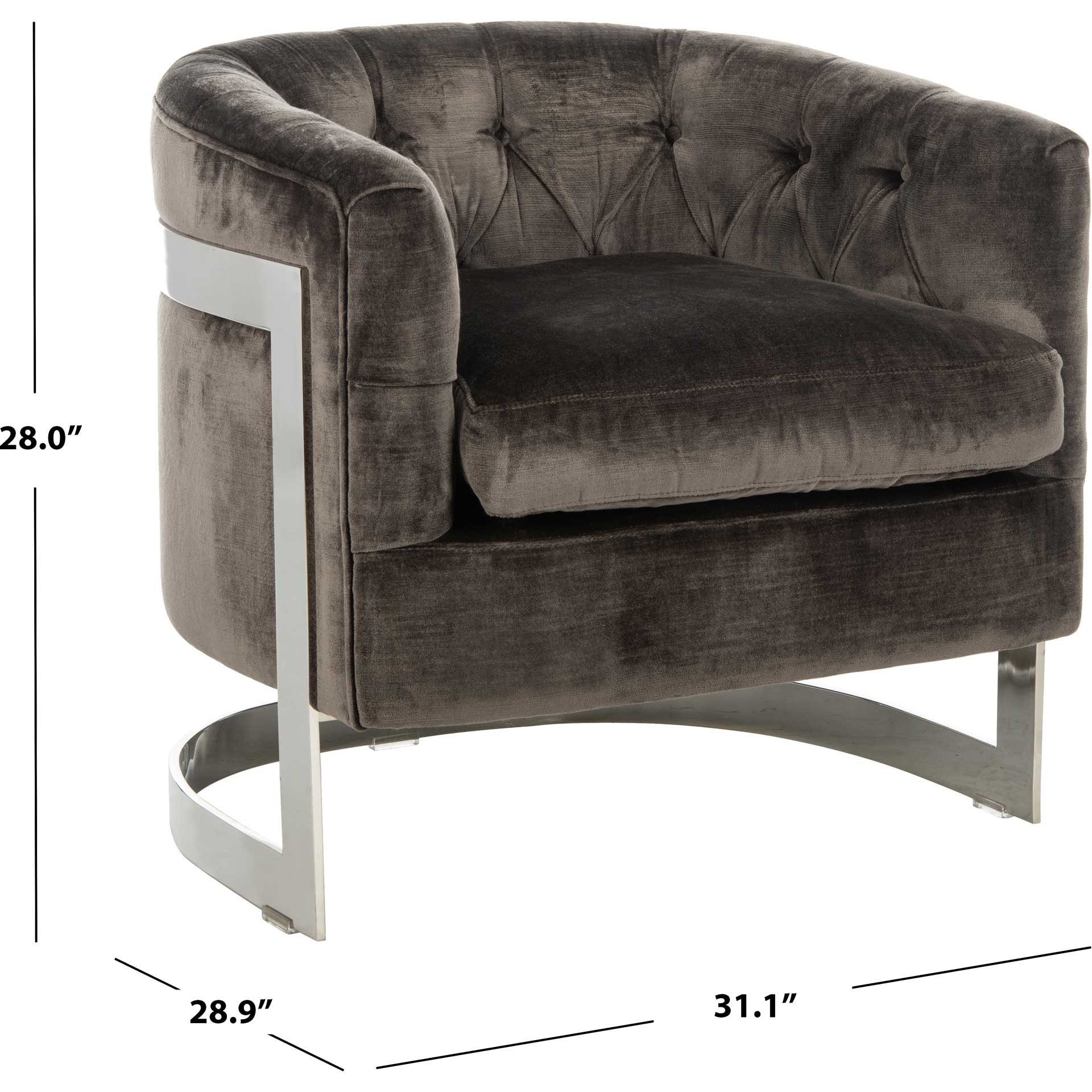 Zelah Velvet Chair Bella Shale Gray - Image 6